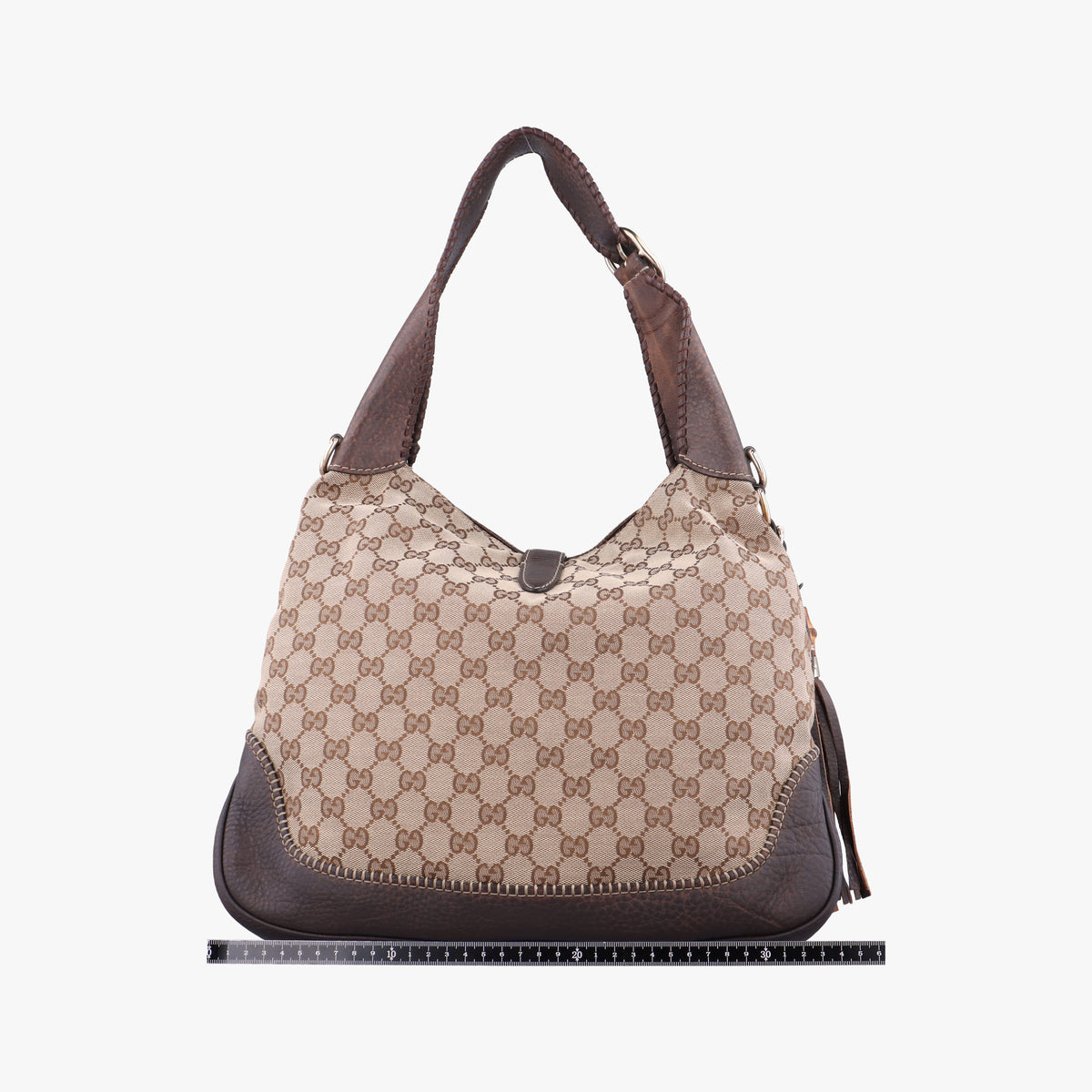 Pre-owned Gucci New Jackie Beige×Brown canvas×Leather 246907 handbag | stylenewstar