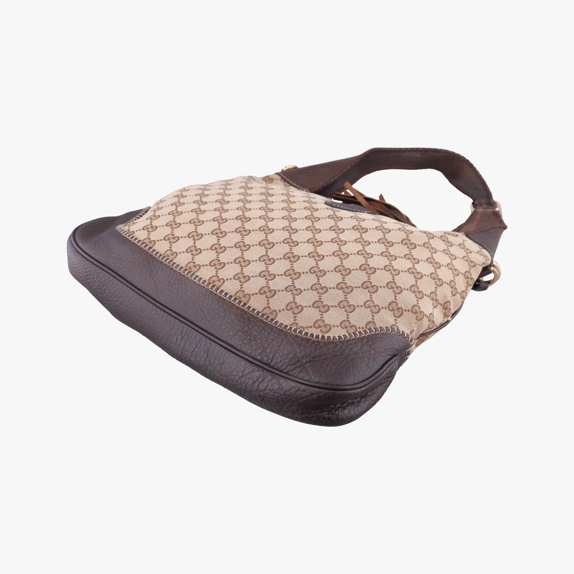 Pre-owned Gucci New Jackie Beige×Brown canvas×Leather 246907 handbag | stylenewstar