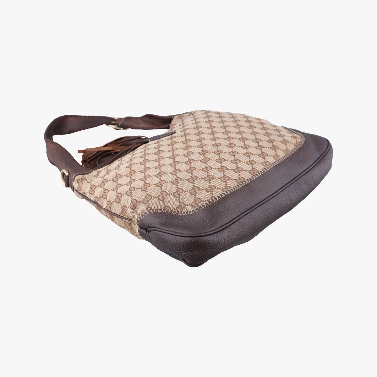 Pre-owned Gucci New Jackie Beige×Brown canvas×Leather 246907 handbag | stylenewstar