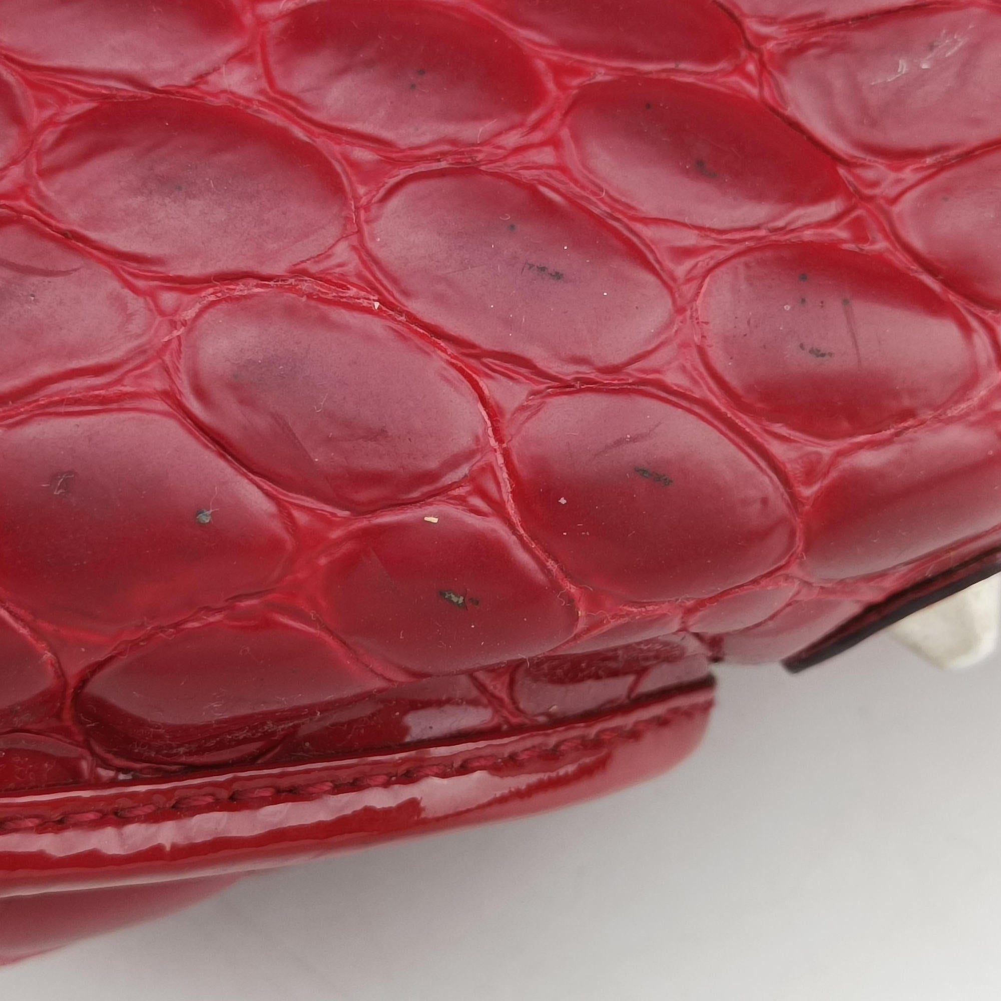 Pre-owned Christian Dior Croc Red Leather  handbag | stylenewstar