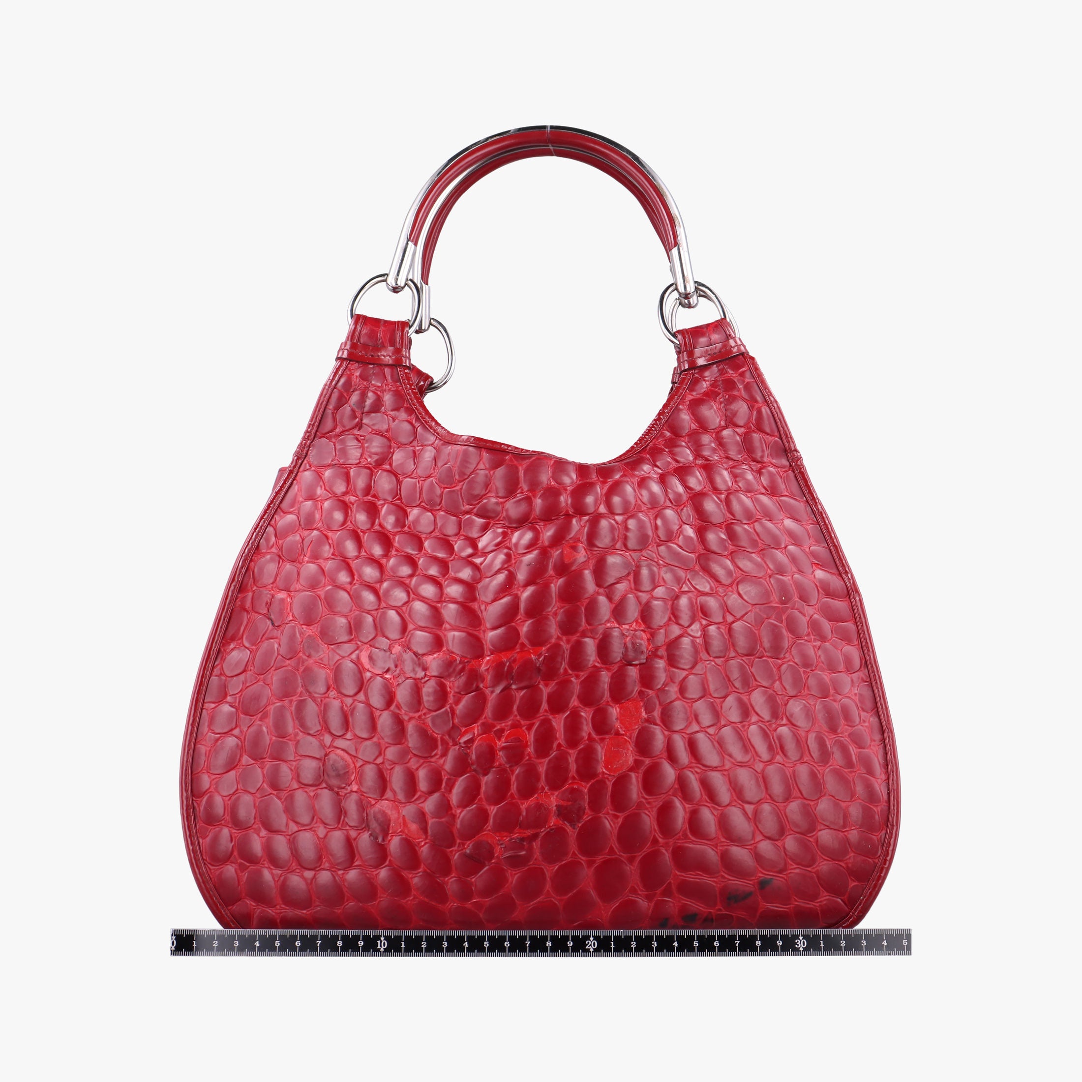 Pre-owned Christian Dior Croc Red Leather  handbag | stylenewstar
