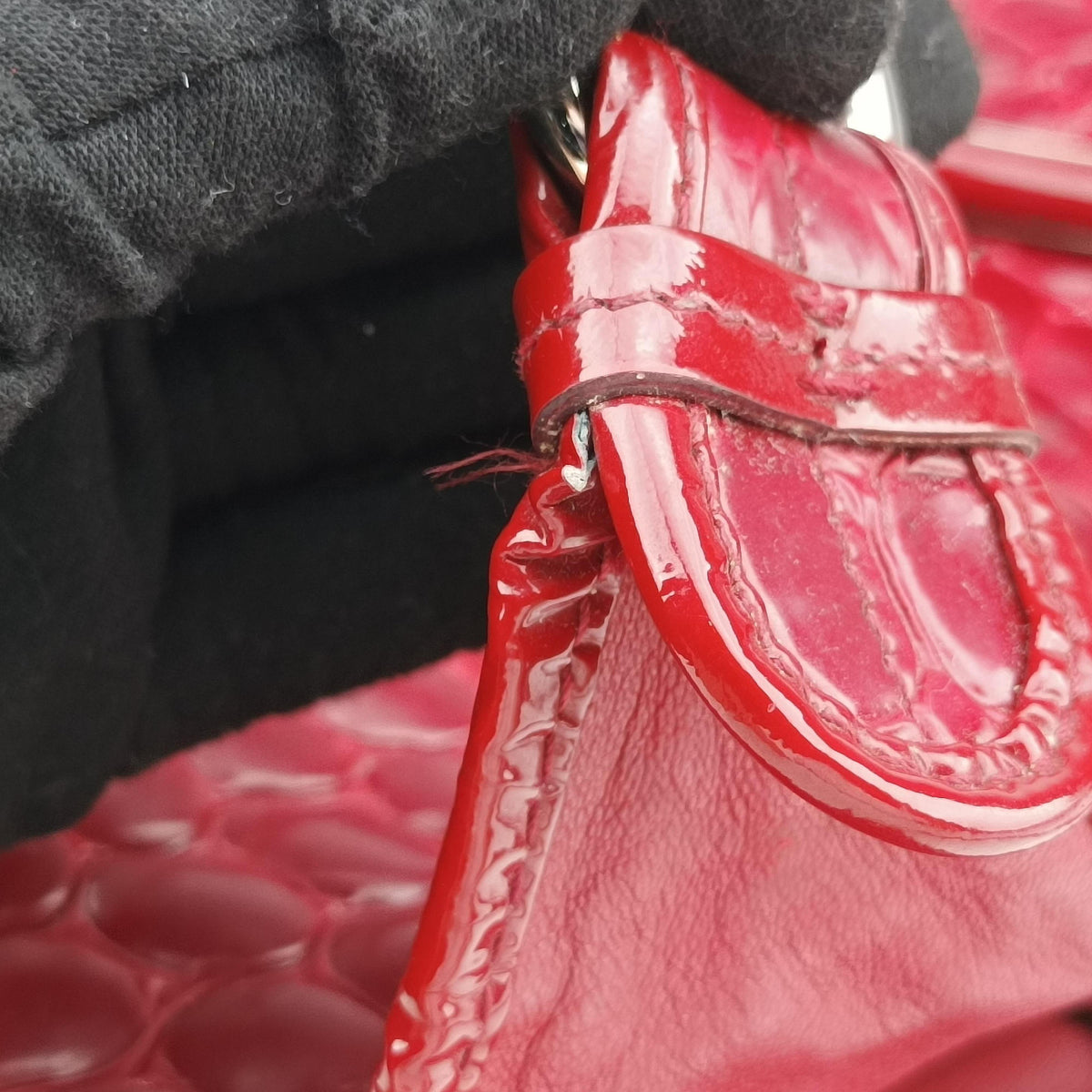 Pre-owned Christian Dior Croc Red Leather  handbag | stylenewstar