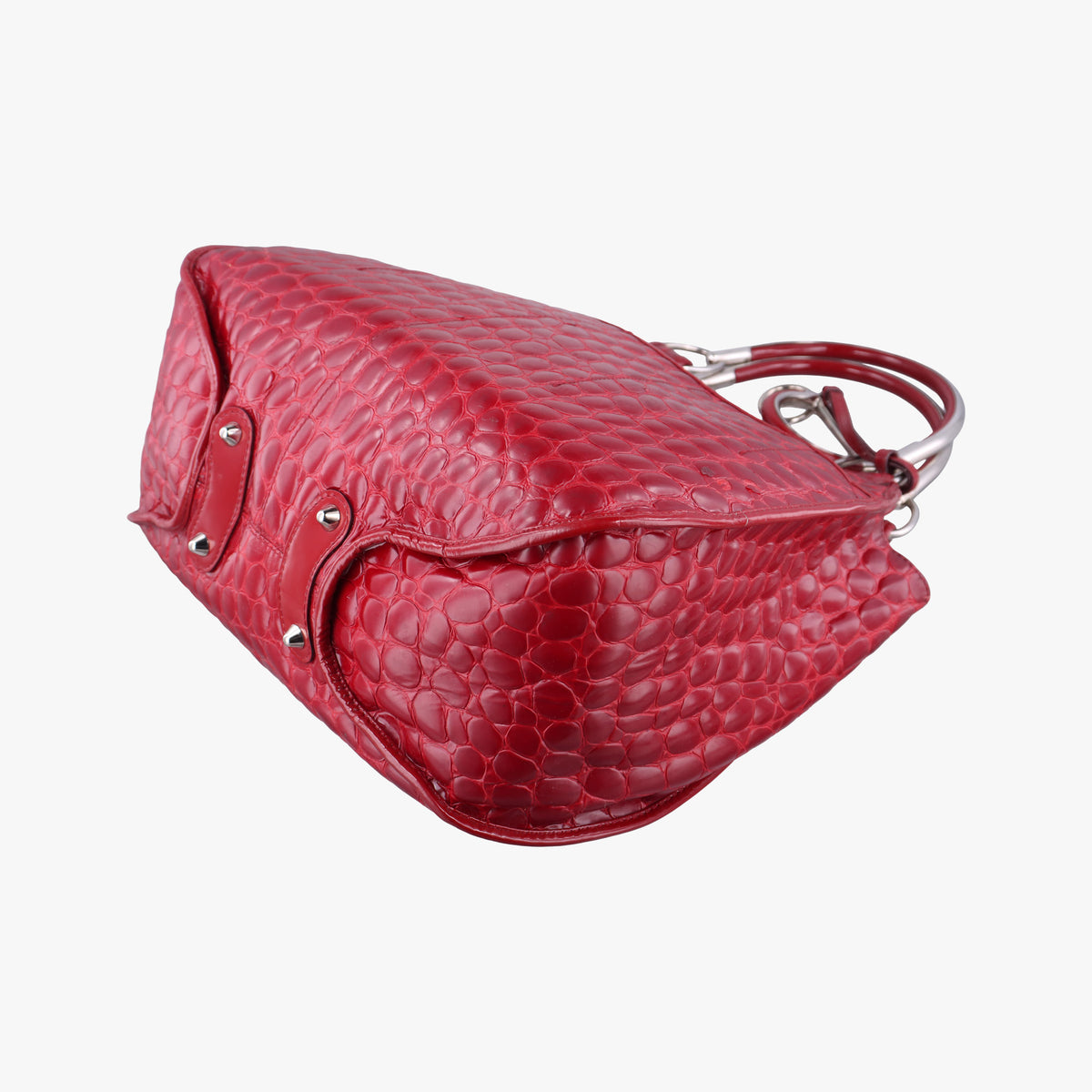 Pre-owned Christian Dior Croc Red Leather  handbag | stylenewstar