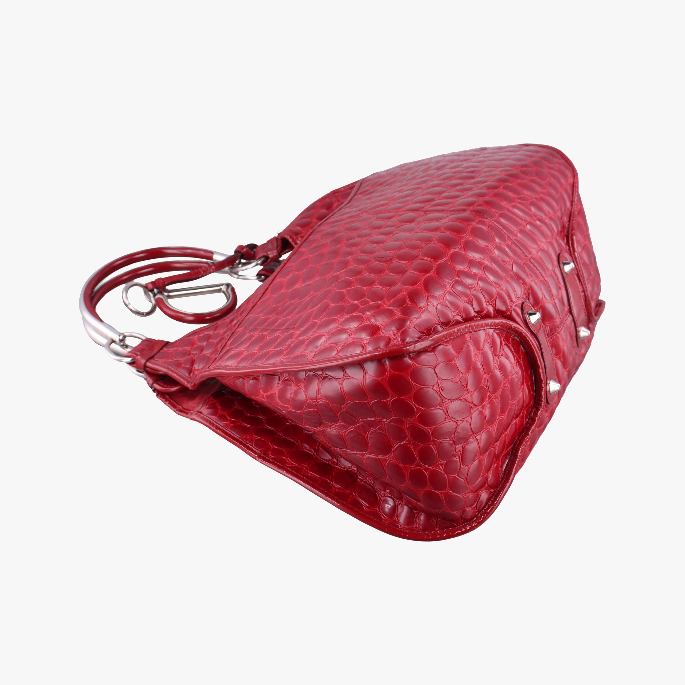 Pre-owned Christian Dior Croc Red Leather  handbag | stylenewstar
