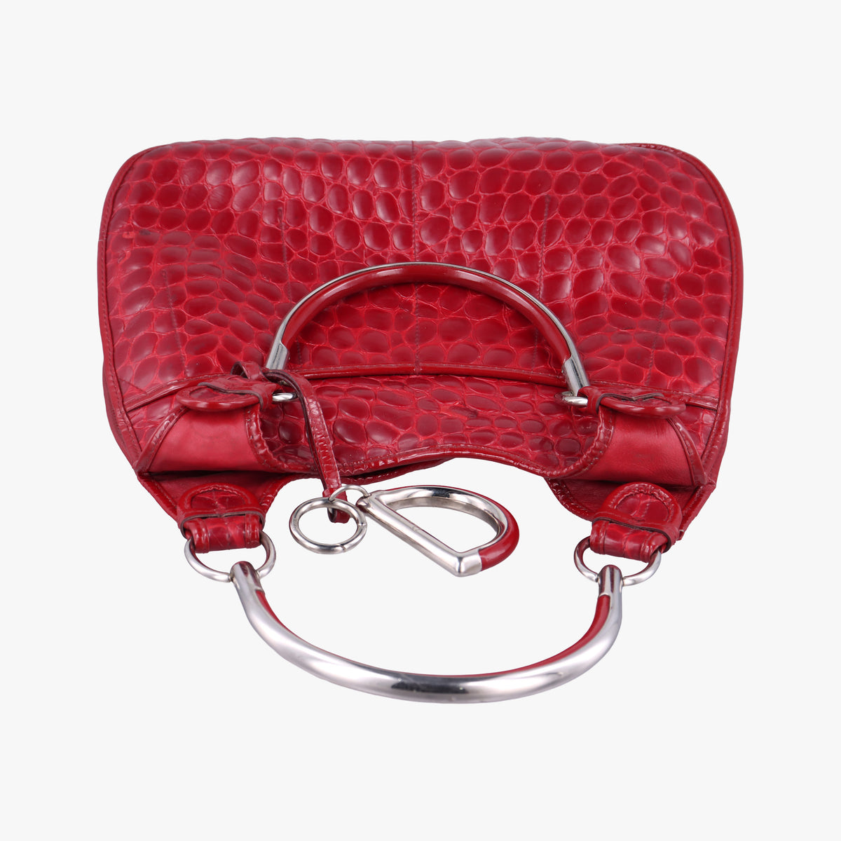 Pre-owned Christian Dior Croc Red Leather  handbag | stylenewstar