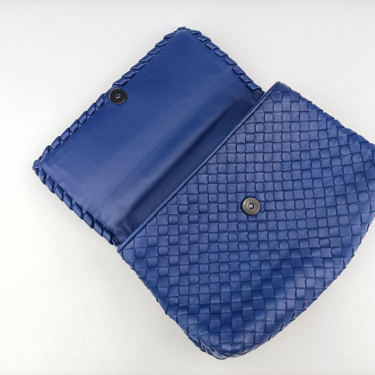 Secondhand Bottega Veneta Intrecciato Olimpia Blue lambskin  shoulderbag | stylenewstar