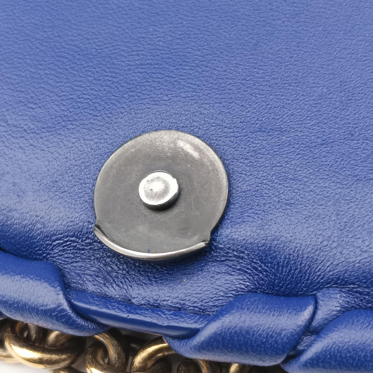 Secondhand Bottega Veneta Intrecciato Olimpia Blue lambskin  shoulderbag | stylenewstar