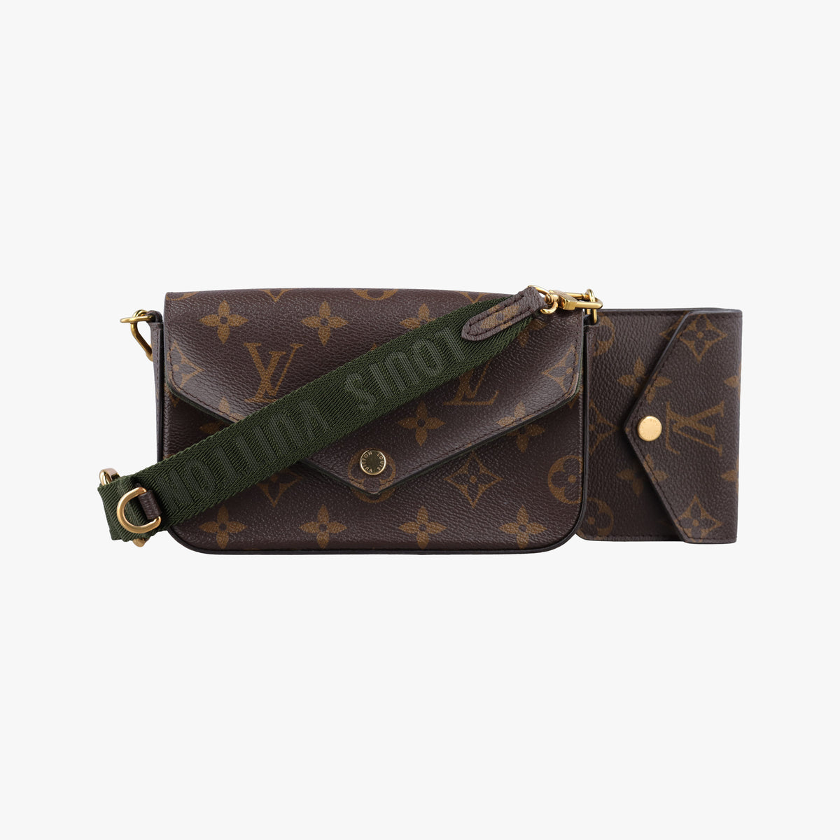 Vintage Louis Vuitton Multi Pochette FeLICIE Brown×KHAKI Monogram Canvas M80091 shoulderbag | stylenewstar