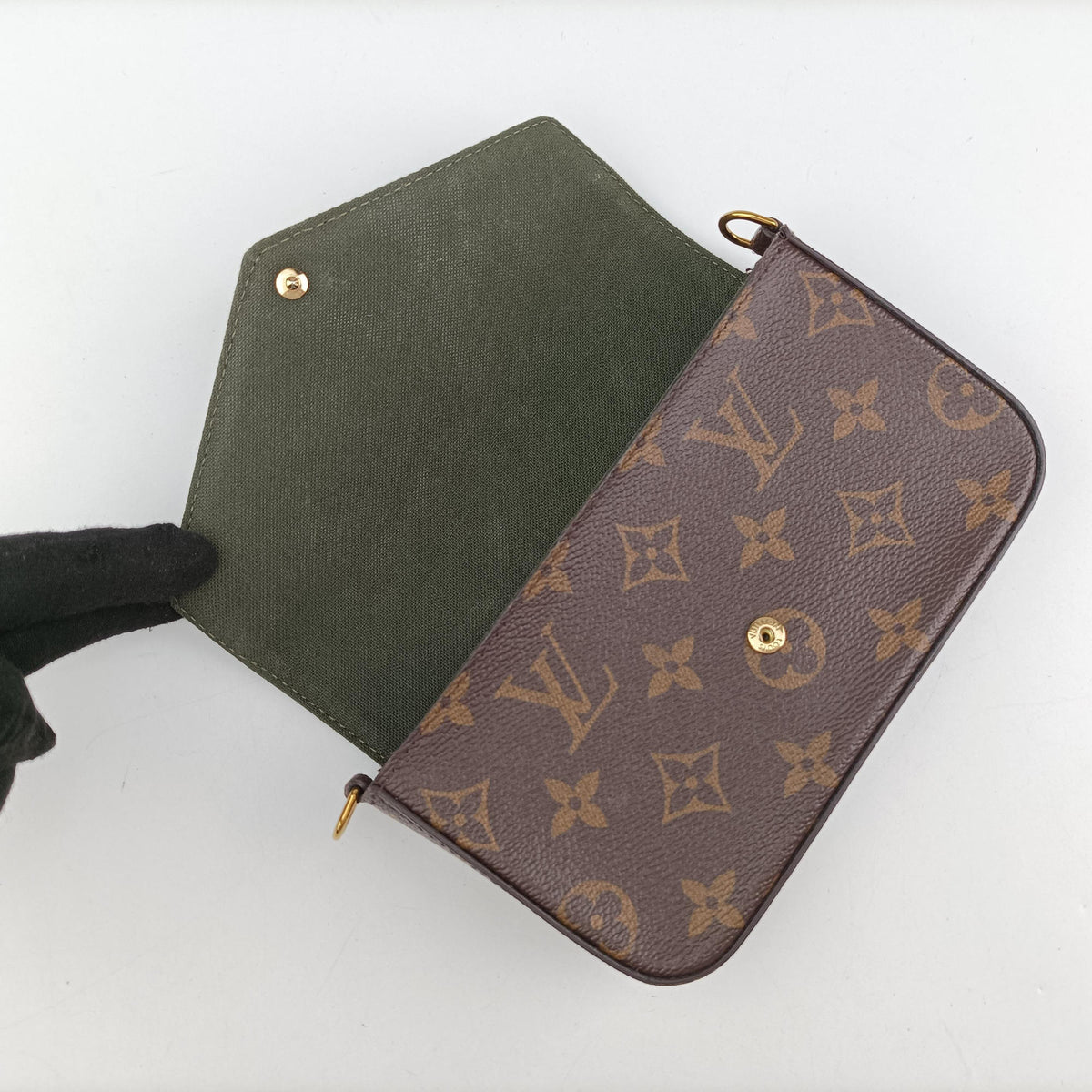 Vintage Louis Vuitton Multi Pochette FeLICIE Brown×KHAKI Monogram Canvas M80091 shoulderbag | stylenewstar