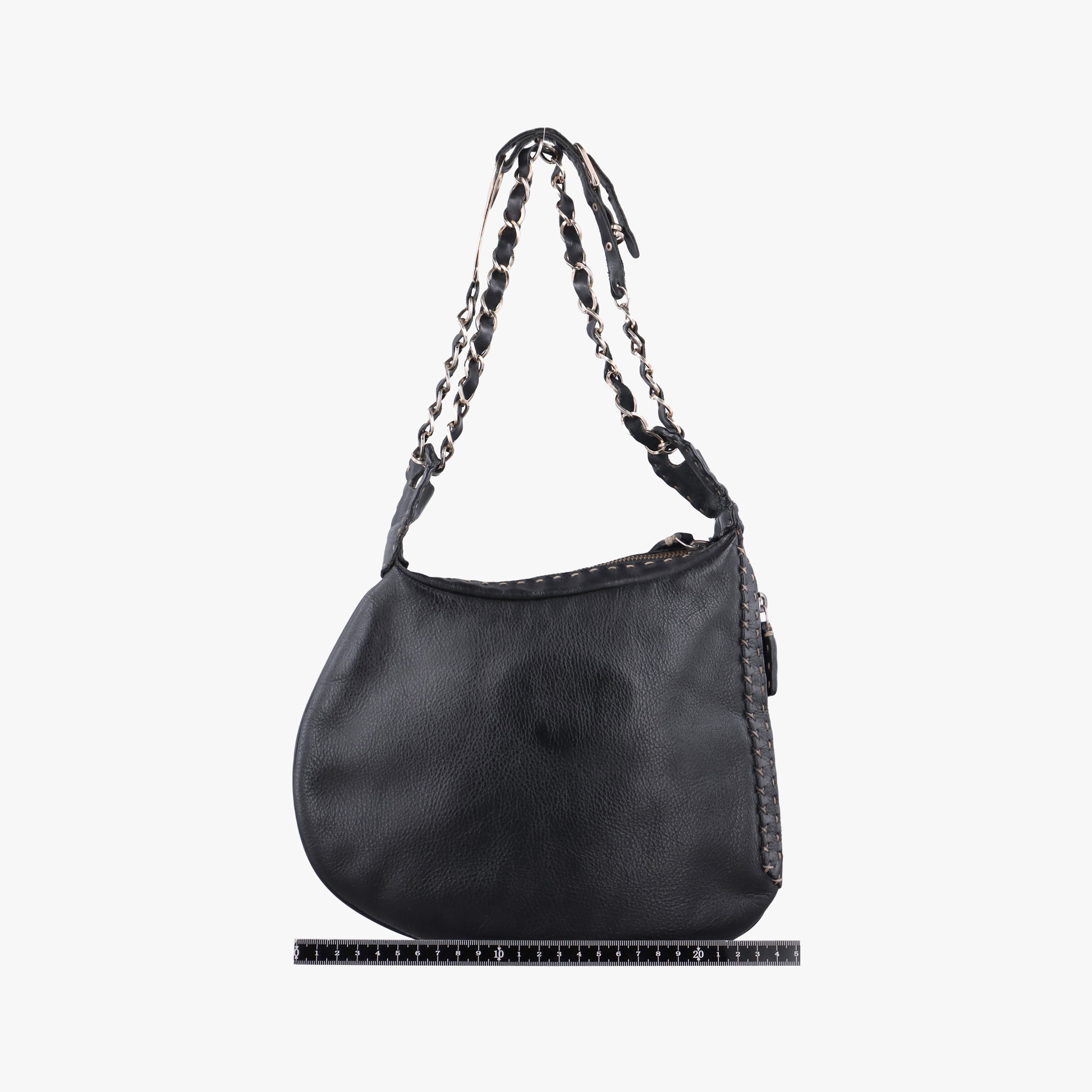 Pre-owned Fendi hobo Black Leather 268749 shoulderbag | stylenewstar