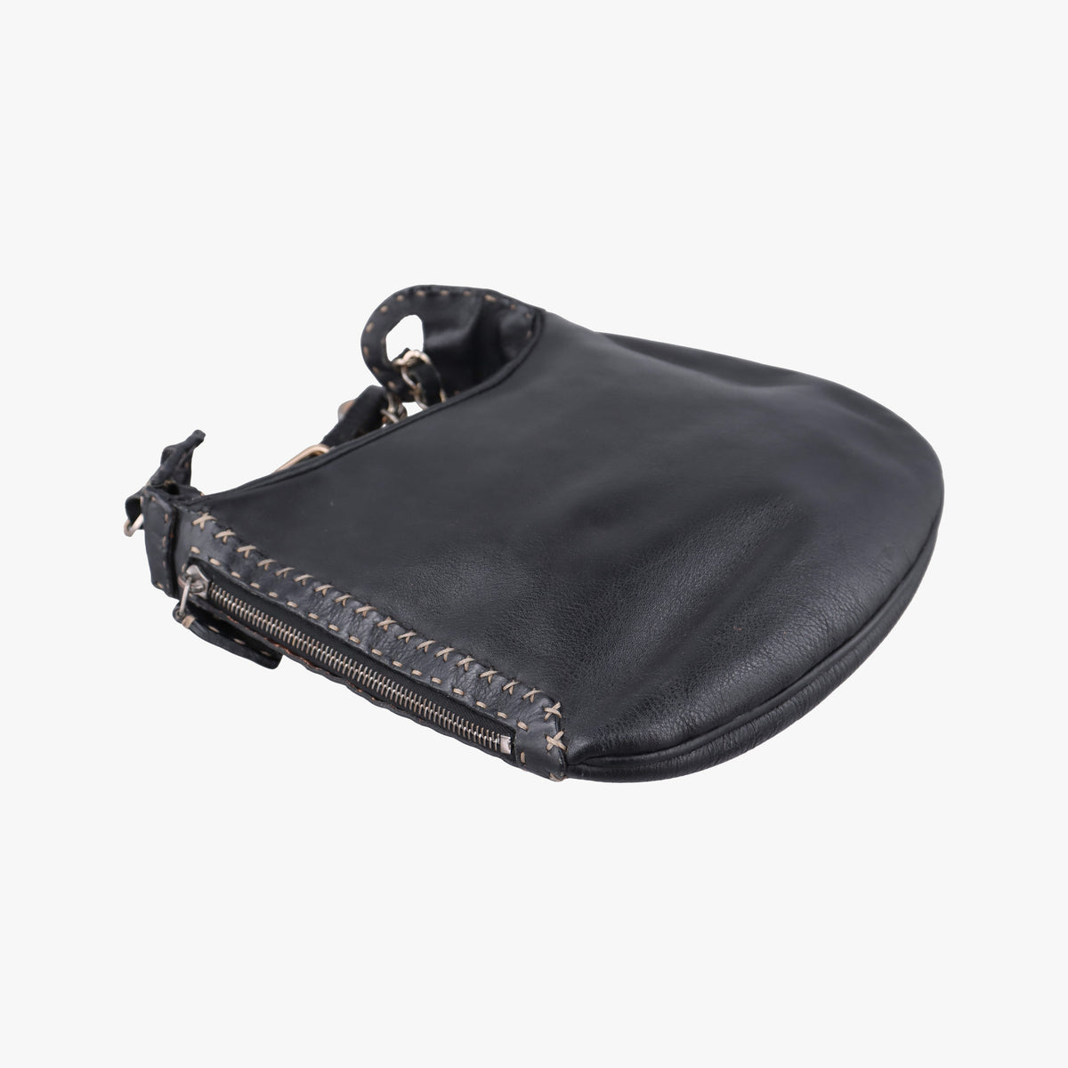Pre-owned Fendi hobo Black Leather 268749 shoulderbag | stylenewstar