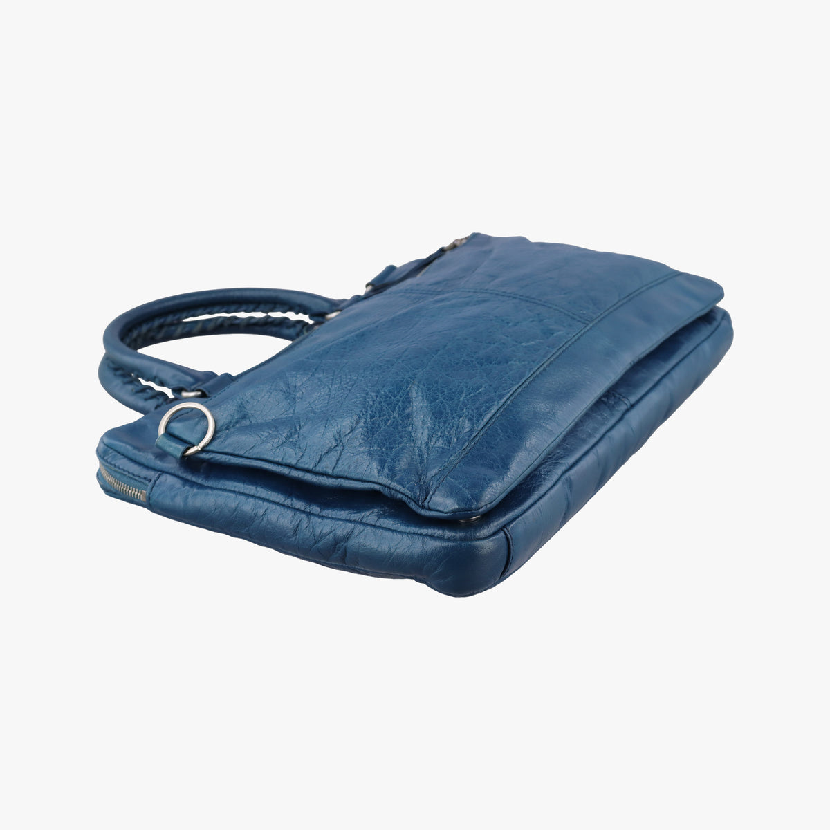 Pre-owned Balenciaga Giant City Blue Lambskin  shoulderbag | stylenewstar