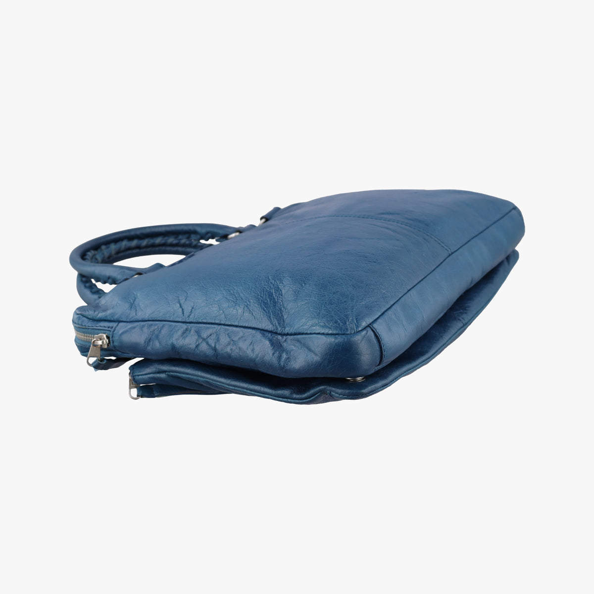 Pre-owned Balenciaga Giant City Blue Lambskin  shoulderbag | stylenewstar