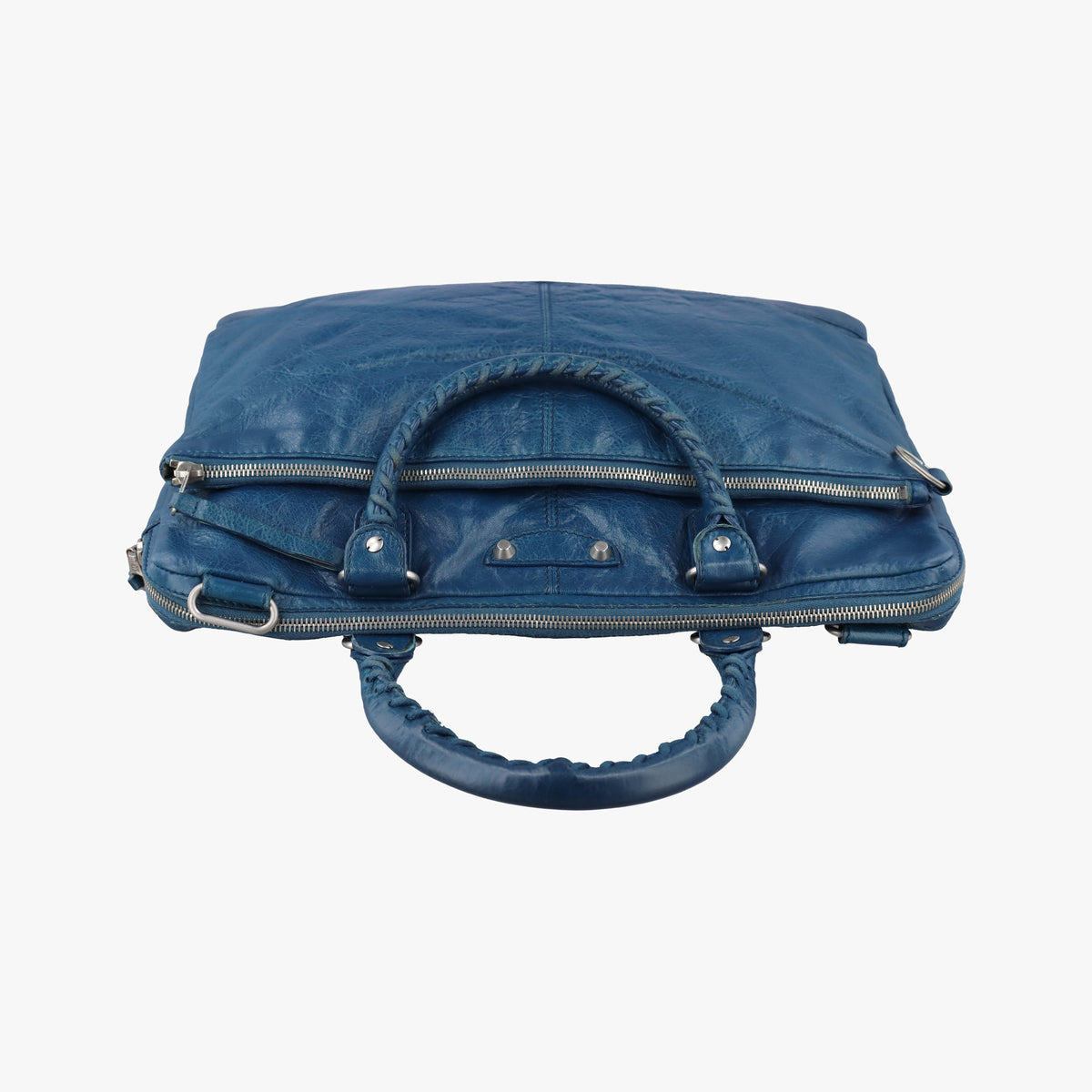 Pre-owned Balenciaga Giant City Blue Lambskin  shoulderbag | stylenewstar