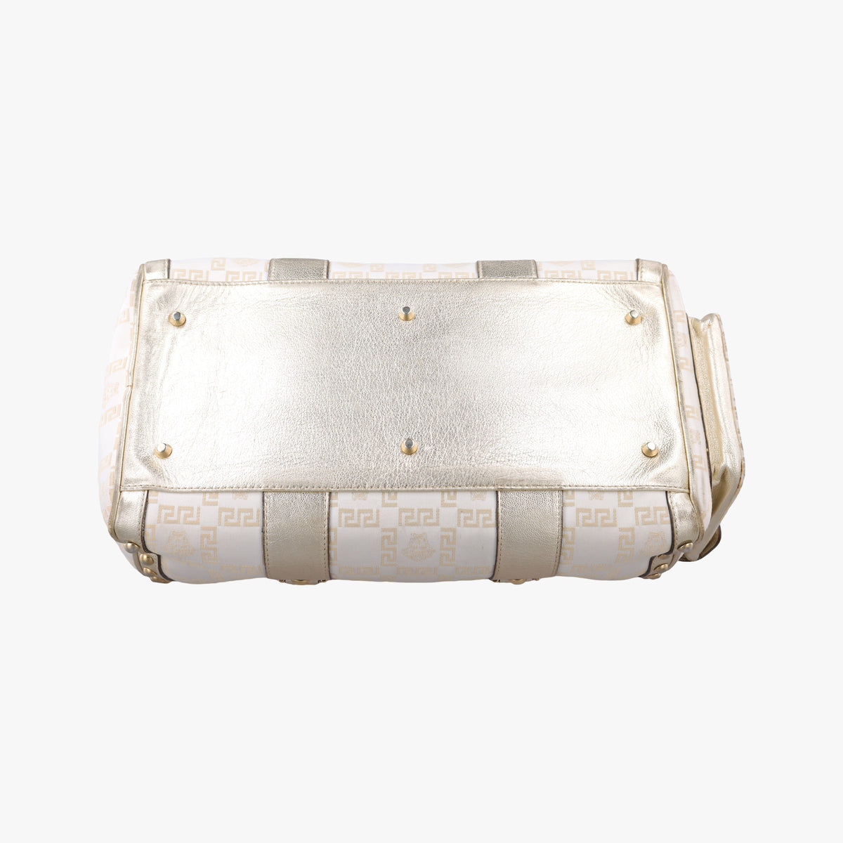 Pre-owned VERSACE La Medusa Golden Canvas × Leather  handbag | stylenewstar