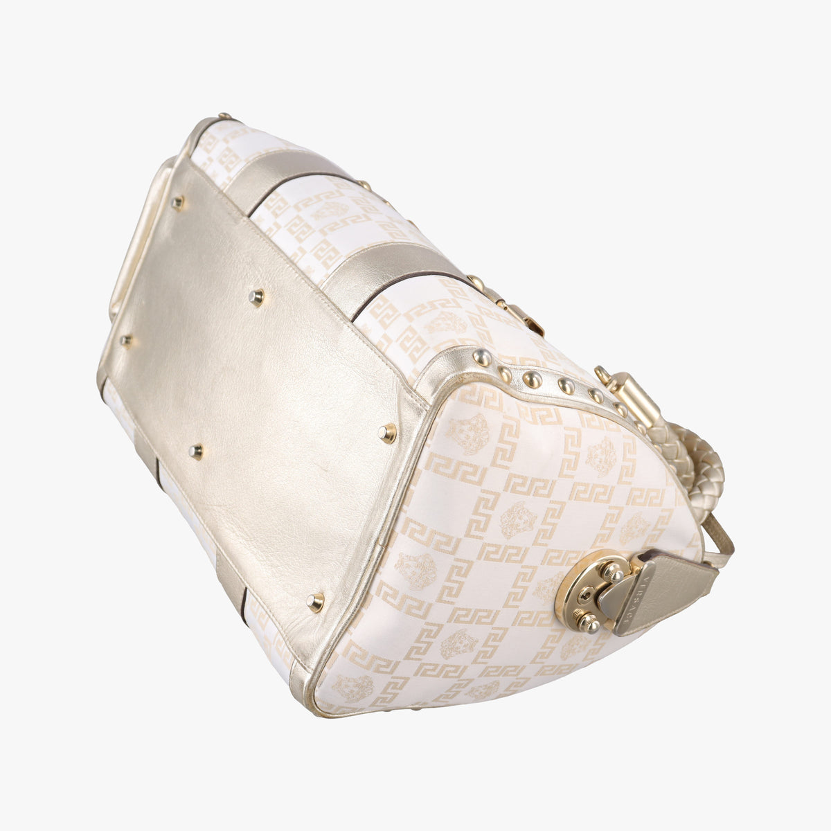 Pre-owned VERSACE La Medusa Golden Canvas × Leather  handbag | stylenewstar