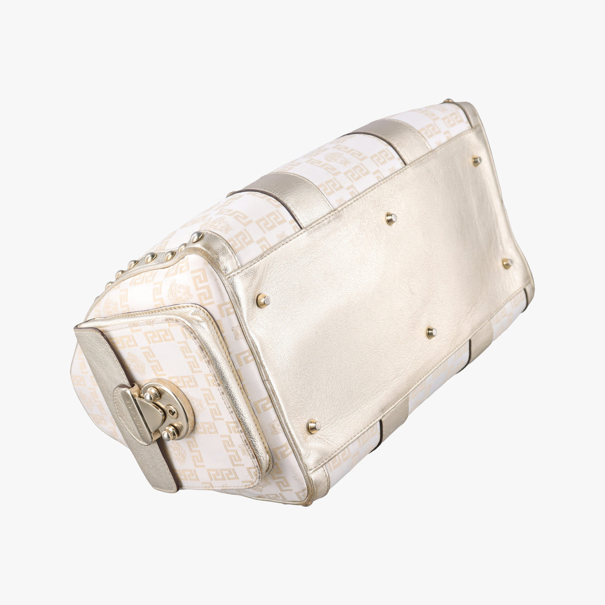 Pre-owned VERSACE La Medusa Golden Canvas × Leather  handbag | stylenewstar