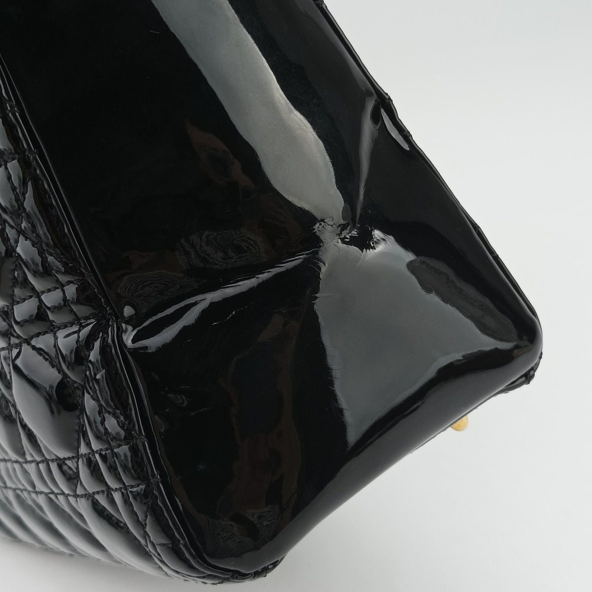 Pre-owned Christian Dior Lady Dior Black Patent  handbag | stylenewstar