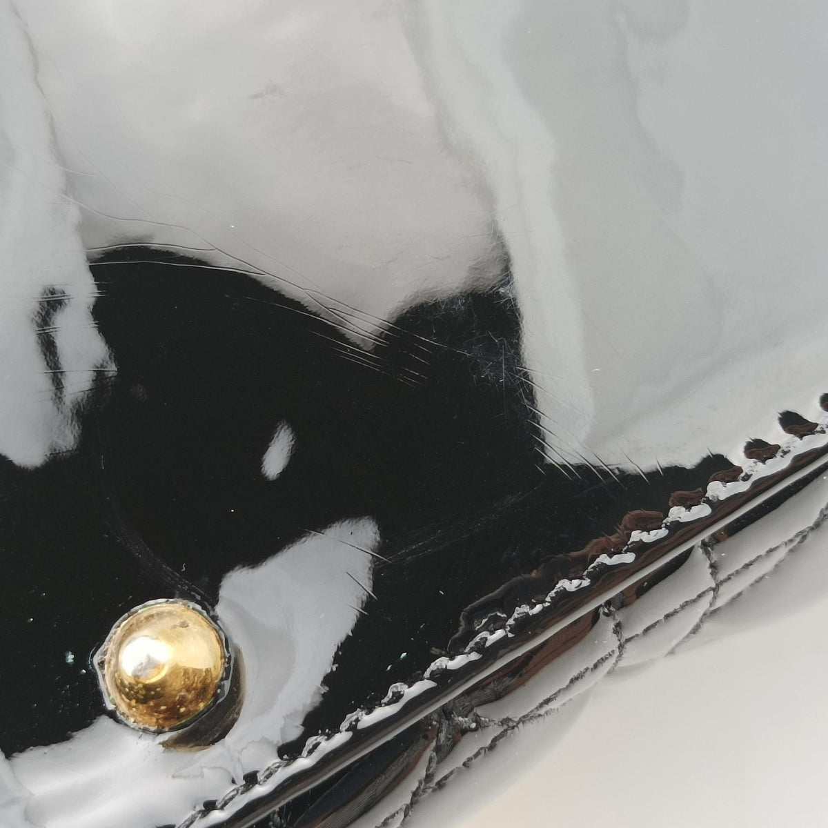 Pre-owned Christian Dior Lady Dior Black Patent  handbag | stylenewstar
