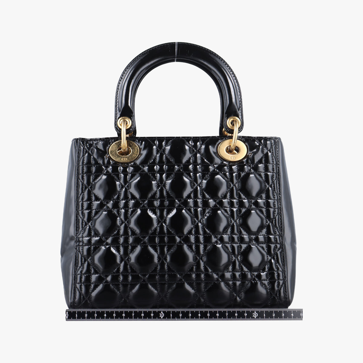 Pre-owned Christian Dior Lady Dior Black Patent  handbag | stylenewstar