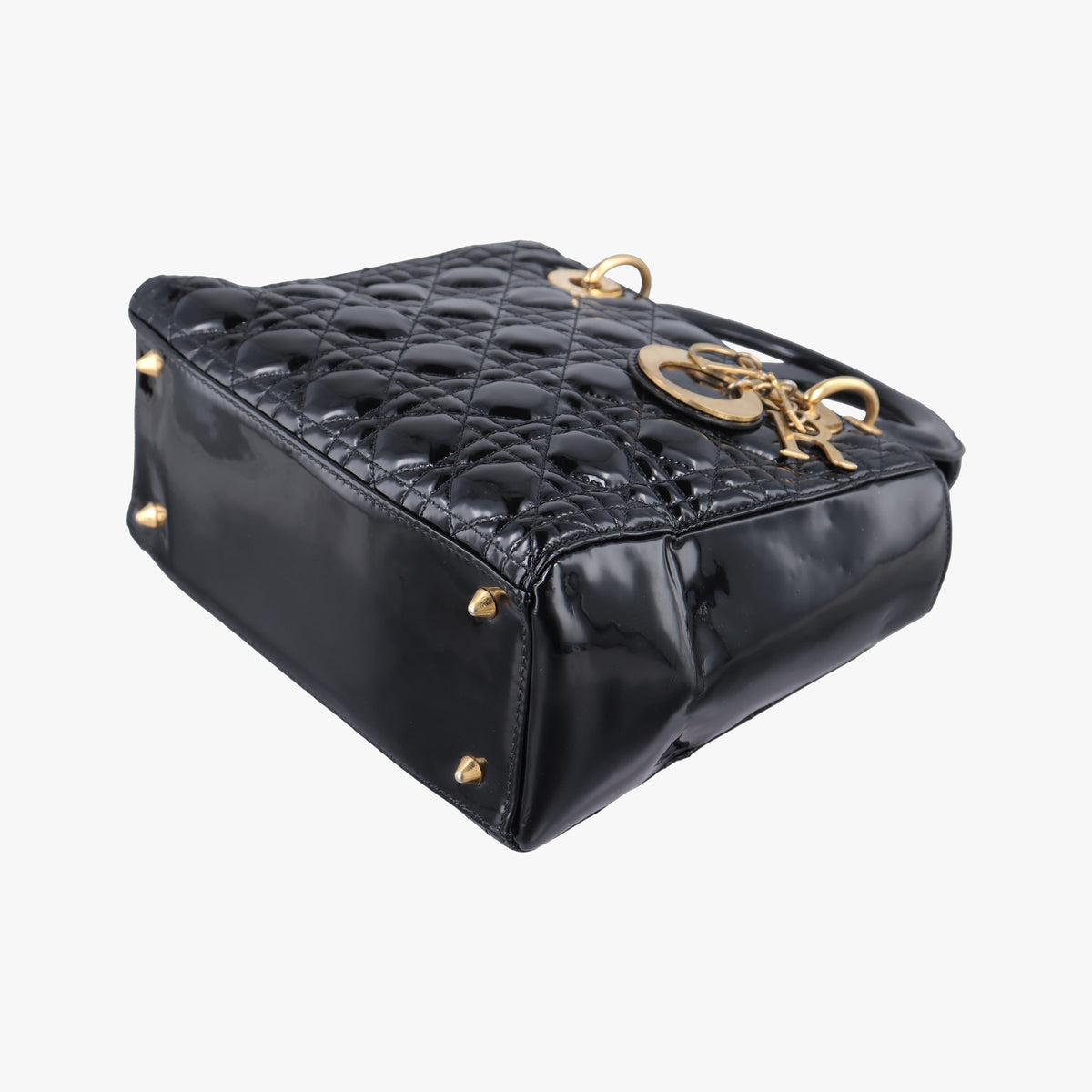 Pre-owned Christian Dior Lady Dior Black Patent  handbag | stylenewstar