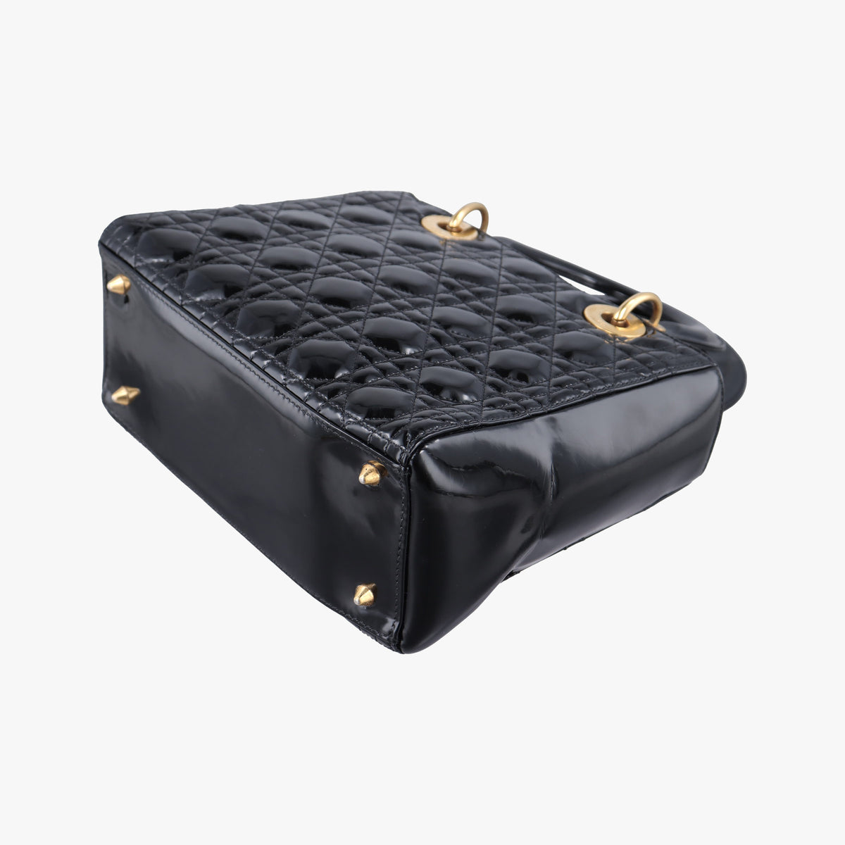 Pre-owned Christian Dior Lady Dior Black Patent  handbag | stylenewstar