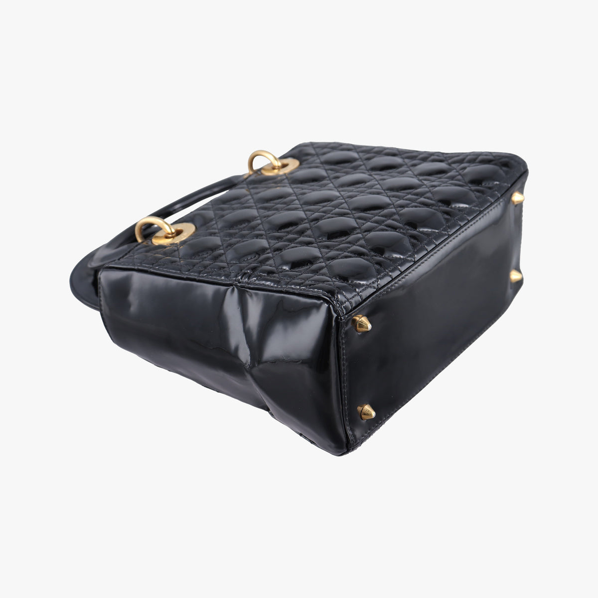 Pre-owned Christian Dior Lady Dior Black Patent  handbag | stylenewstar