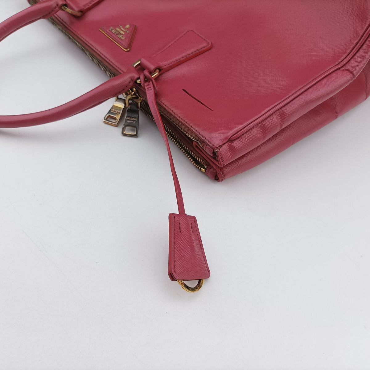 Pre-owned Prada Galleria Pink SAFFIANO Leather BN1874 handbag | stylenewstar
