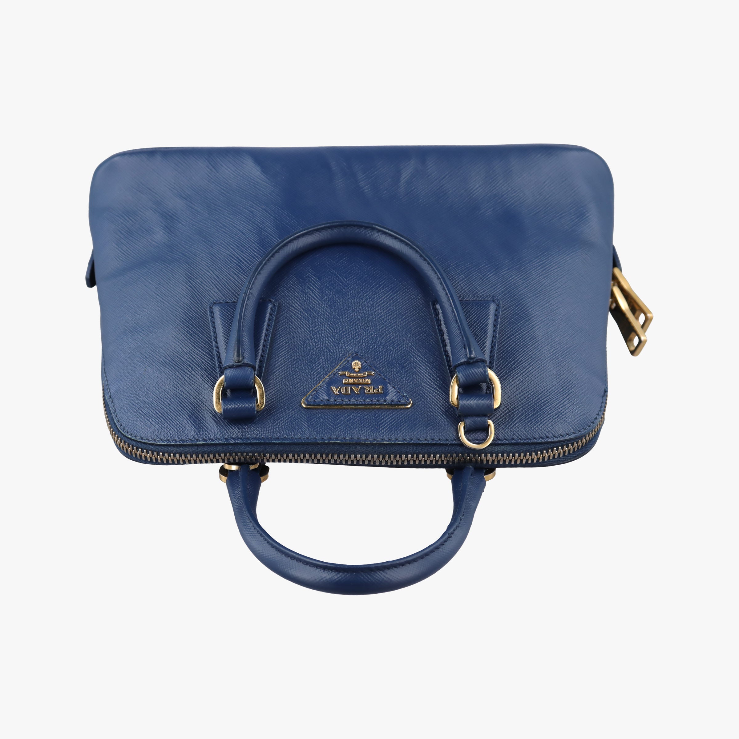 Pre-owned Prada Promenade Blue SAFFIANO Leather BL0838 shoulderbag | stylenewstar