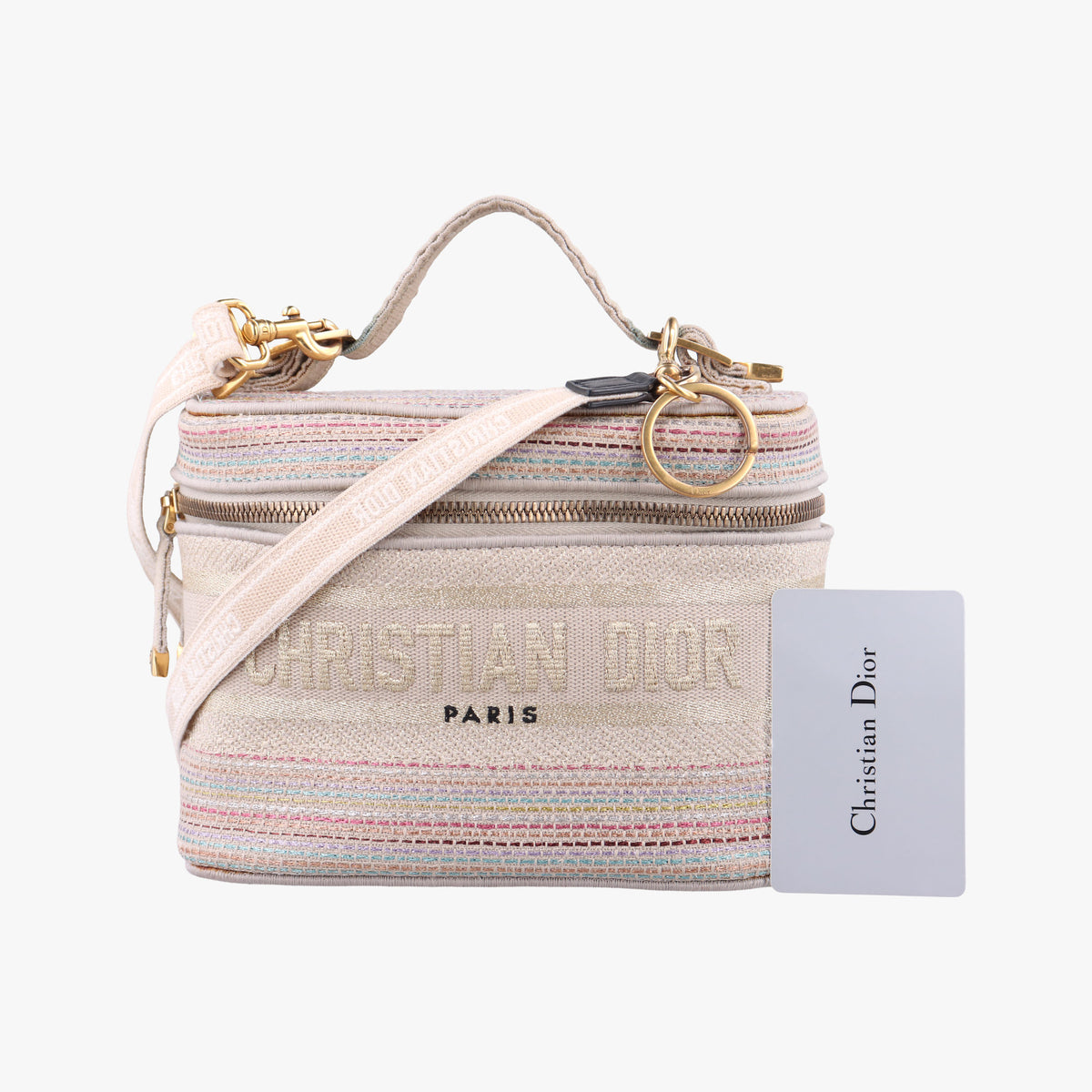 Pre-owned Christian Dior Travel Vanity Pink Canvas  shoulderbag | stylenewstar