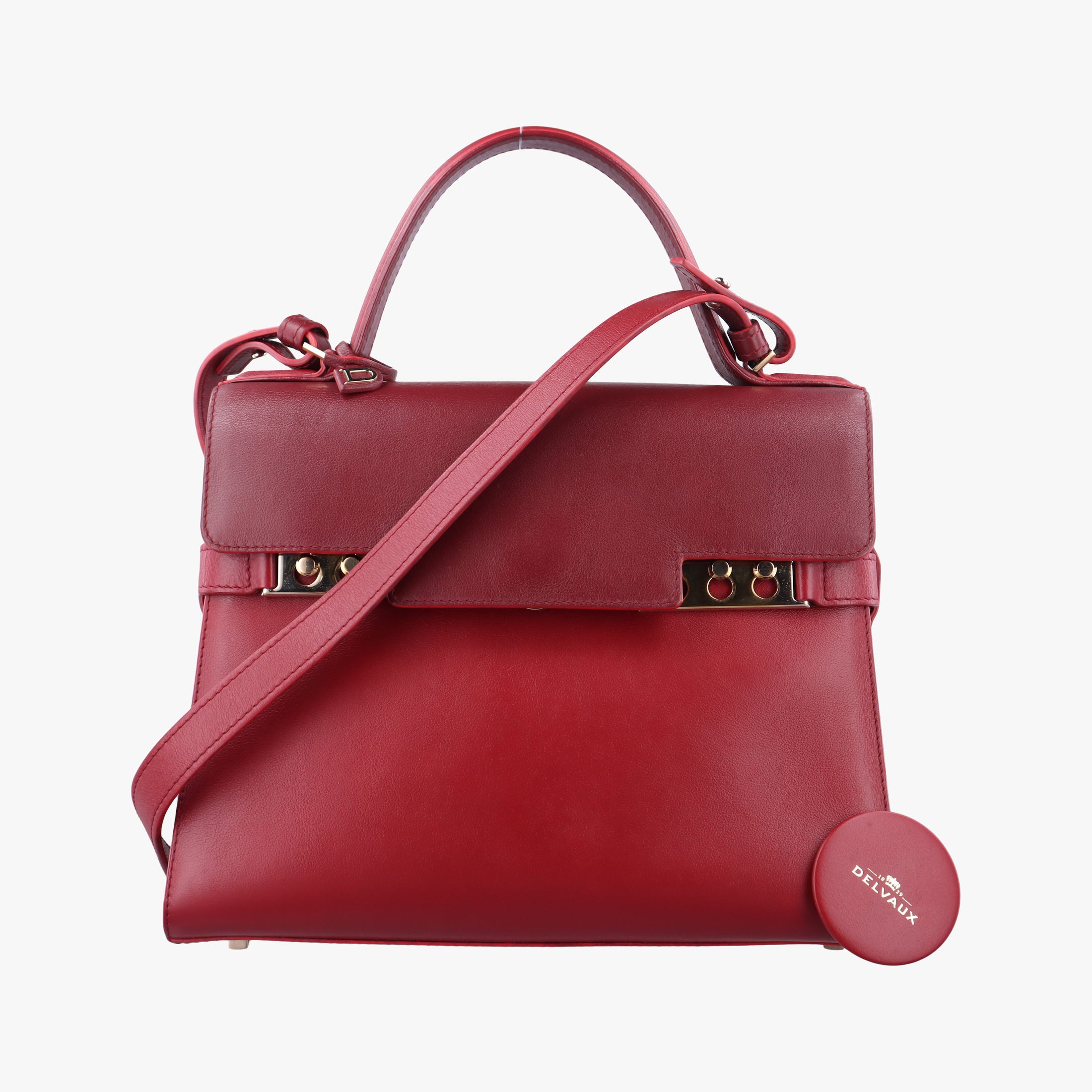 Pre-owned Delvaux Tampete Burgundy Leather  shoulderbag | stylenewstar