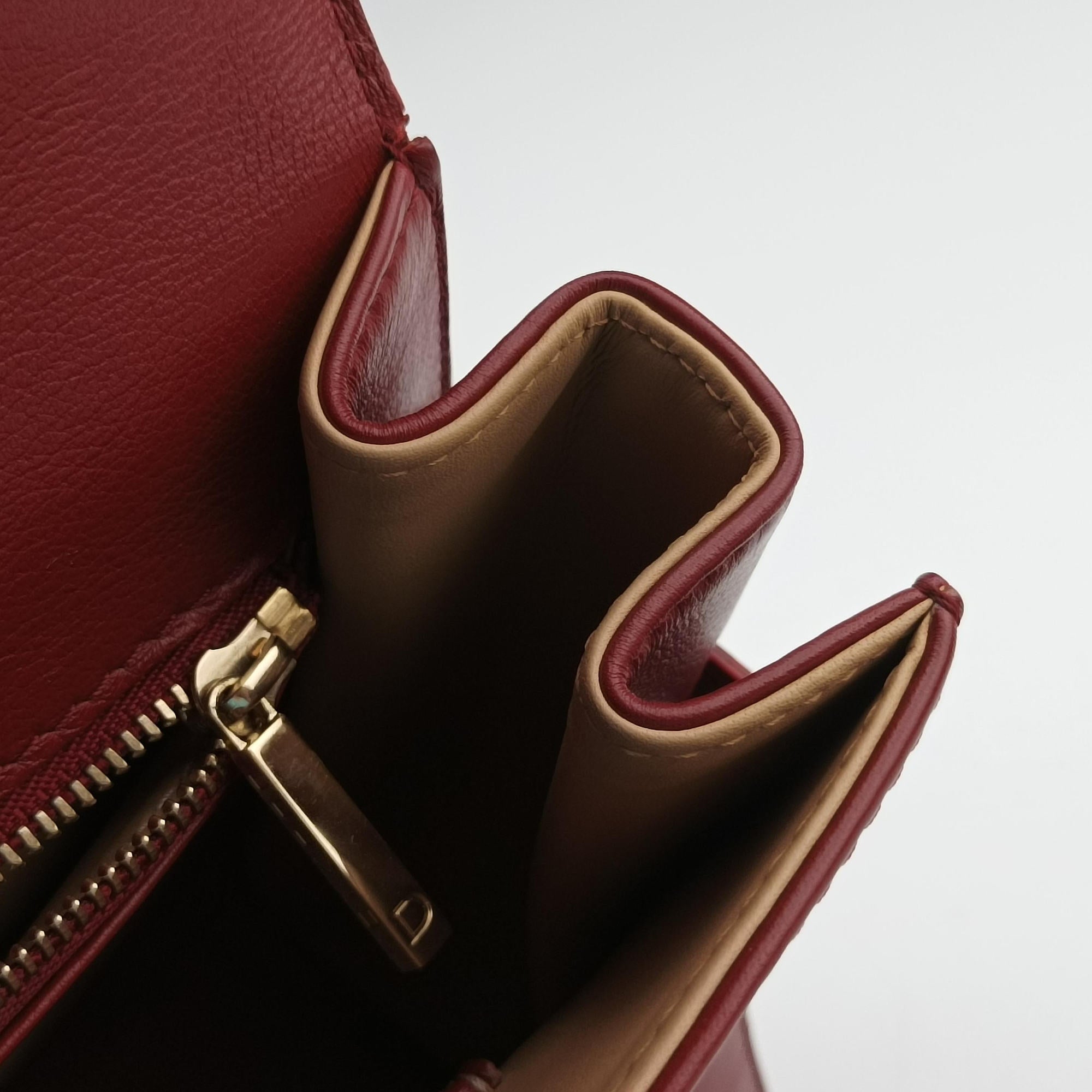 Pre-owned Delvaux Tampete Burgundy Leather  shoulderbag | stylenewstar