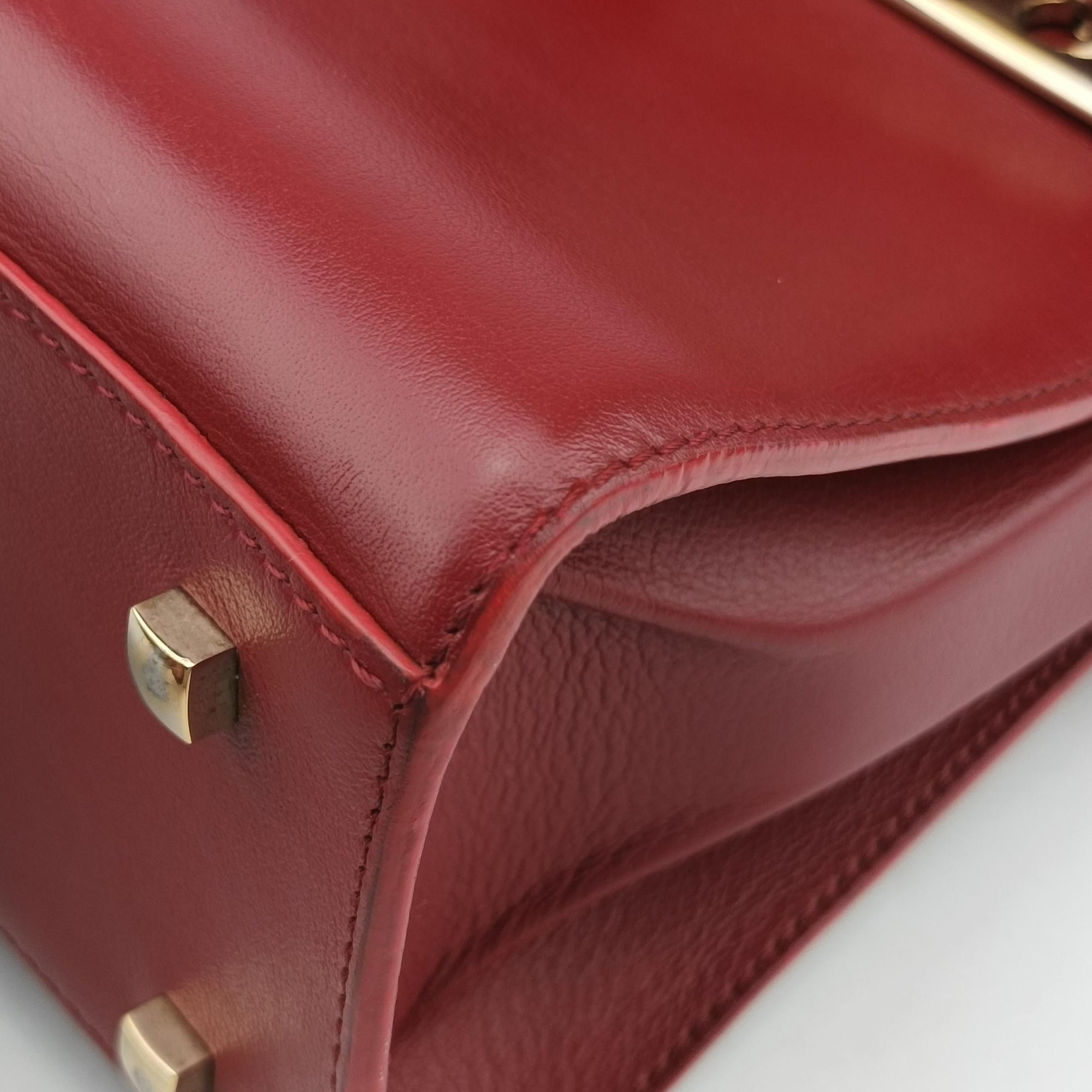 Pre-owned Delvaux Tampete Burgundy Leather  shoulderbag | stylenewstar
