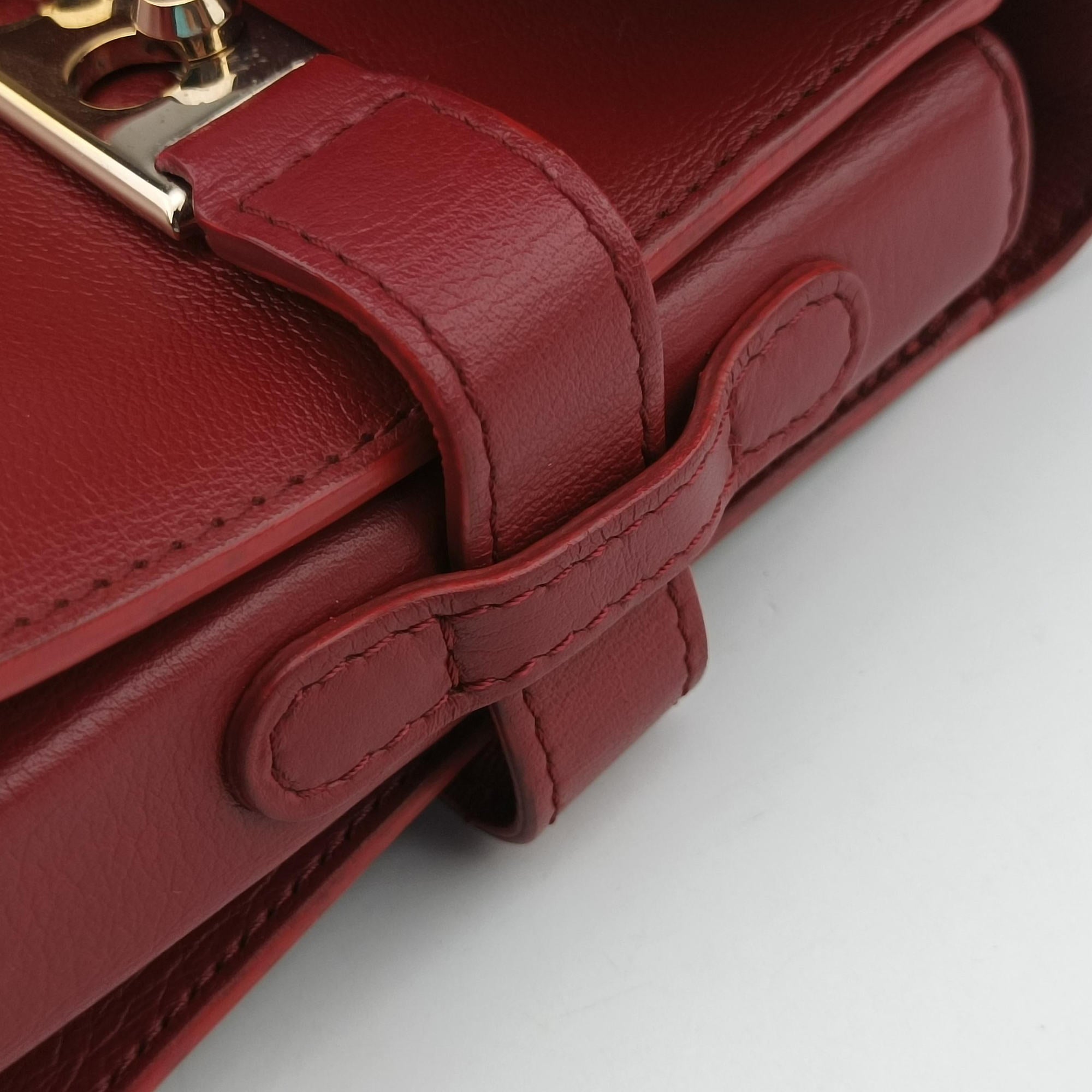 Pre-owned Delvaux Tampete Burgundy Leather  shoulderbag | stylenewstar
