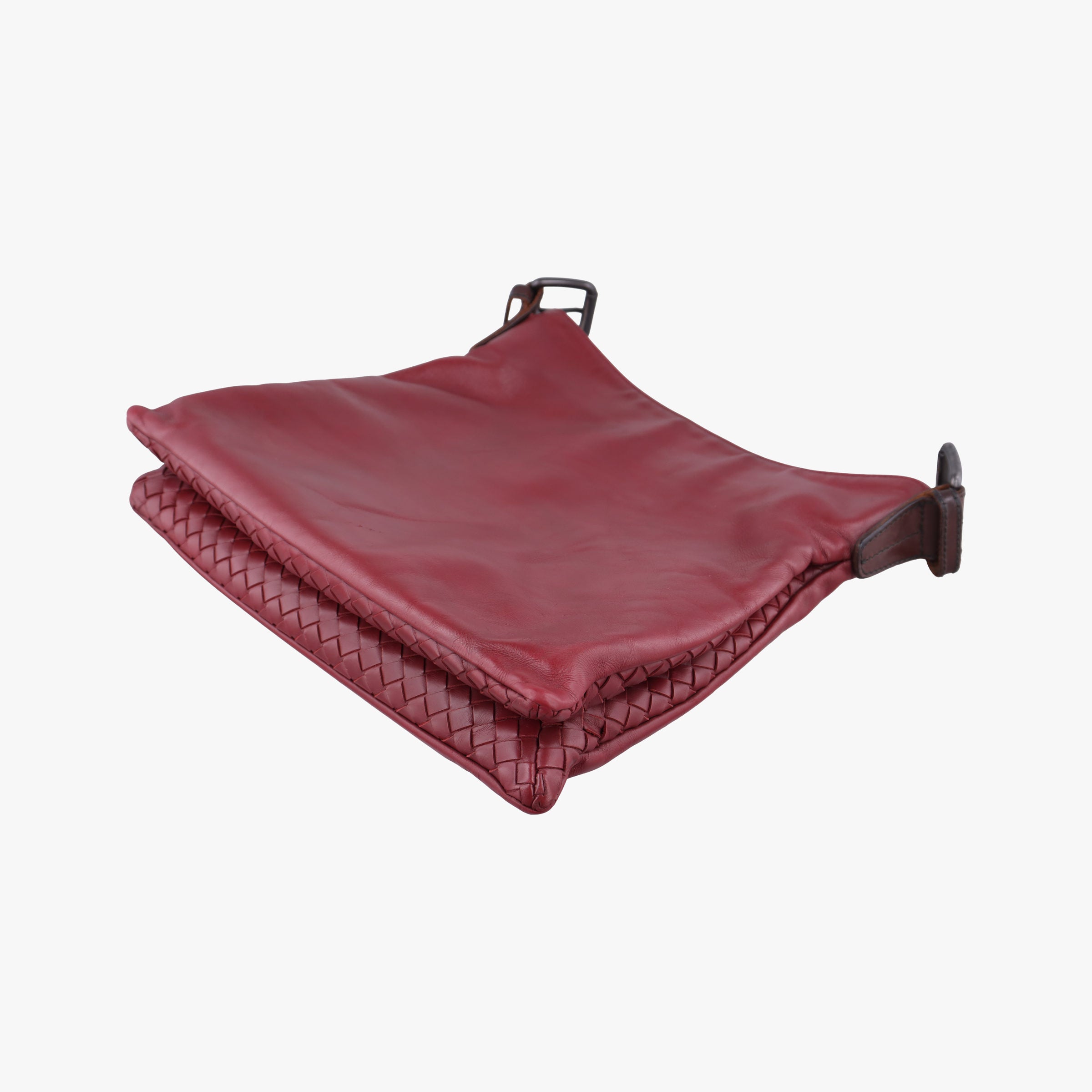 Pre-owned Bottega Veneta Intrecciato Red lambskin  shoulderbag | stylenewstar