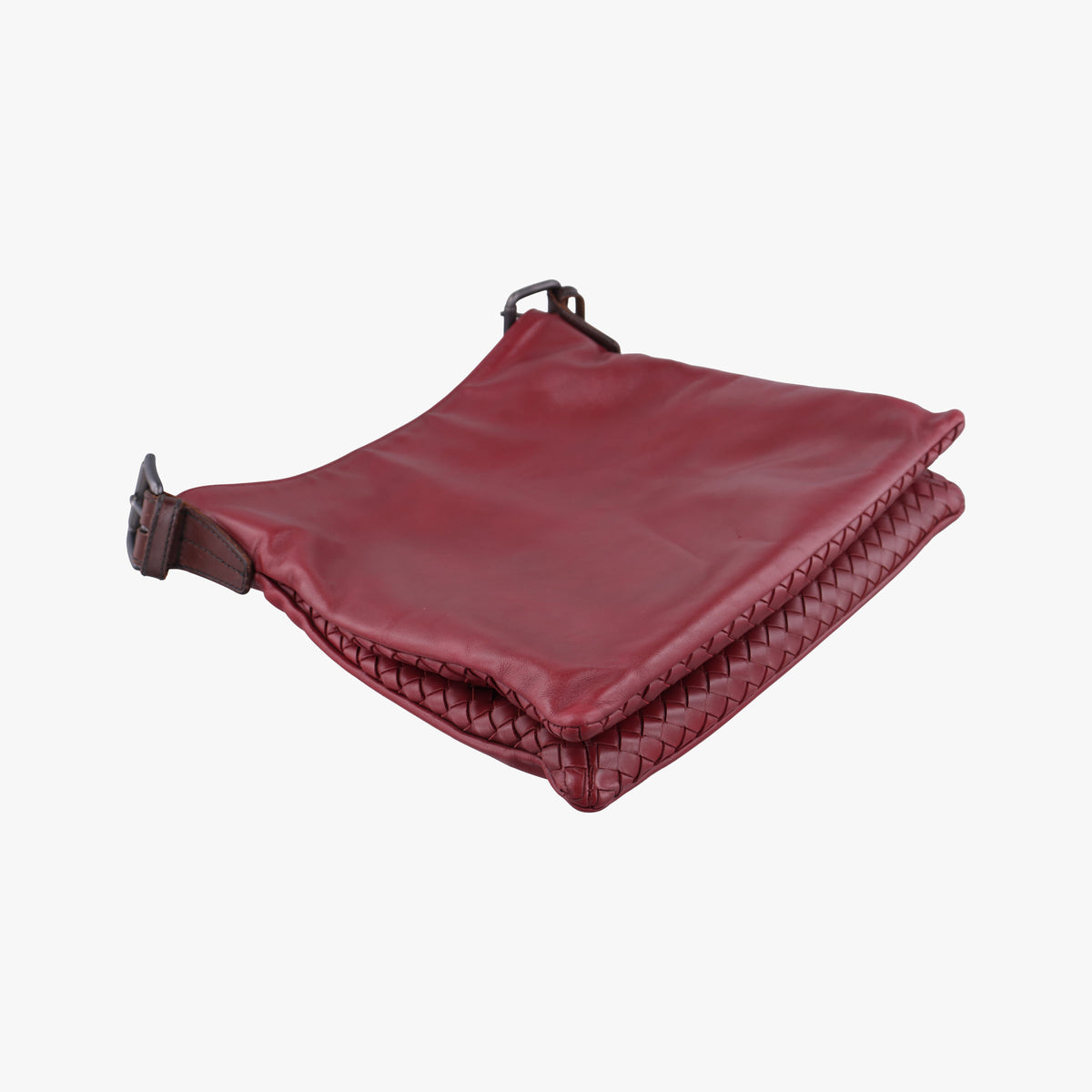 Pre-owned Bottega Veneta Intrecciato Red lambskin  shoulderbag | stylenewstar