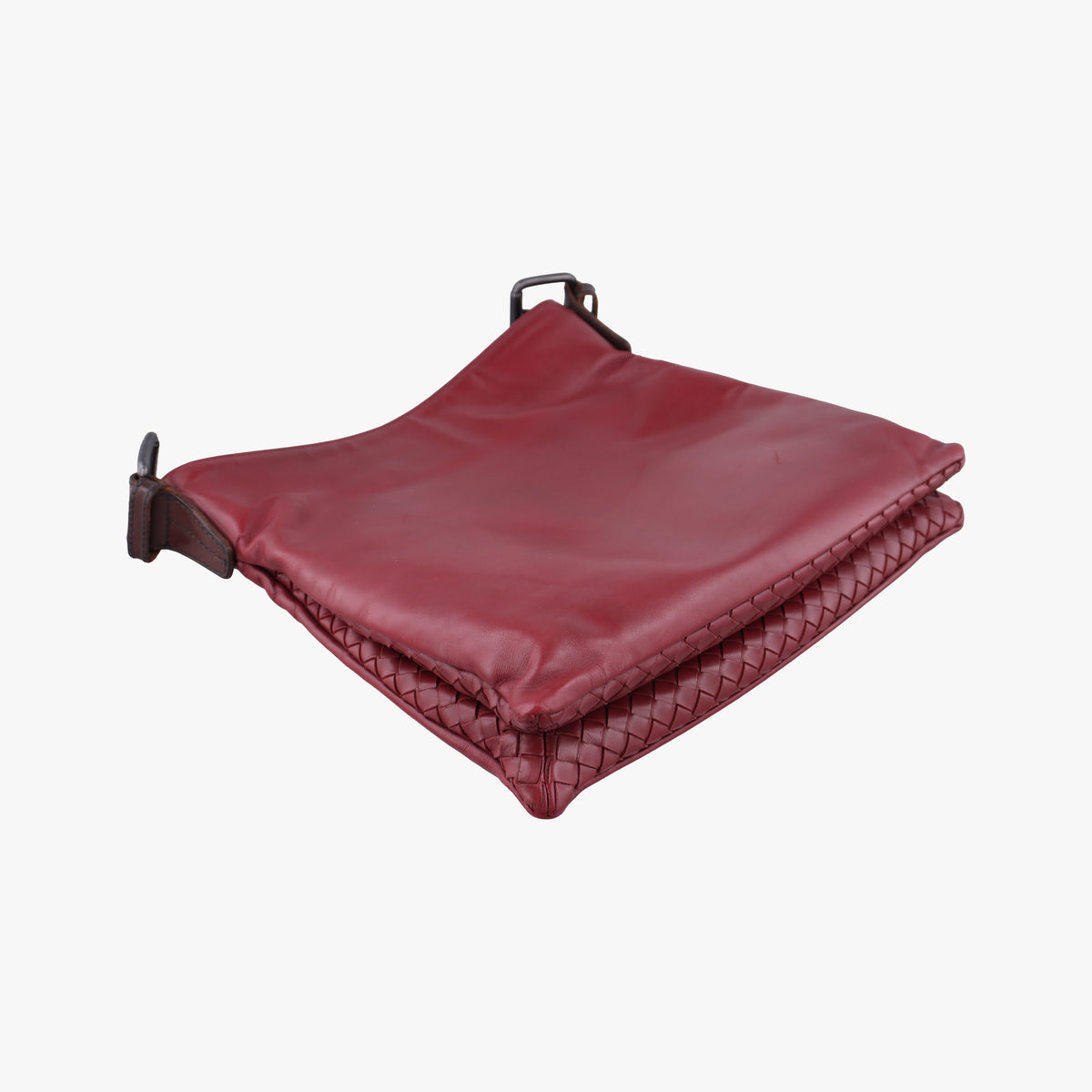 Pre-owned Bottega Veneta Intrecciato Red lambskin  shoulderbag | stylenewstar