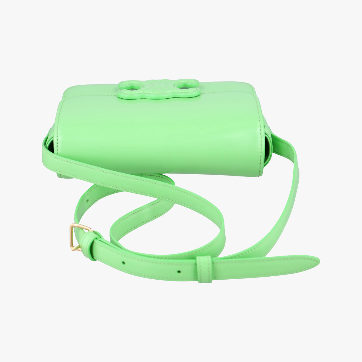 Pre-owned Celine Teen Triomphe Green Leather  shoulderbag | stylenewstar