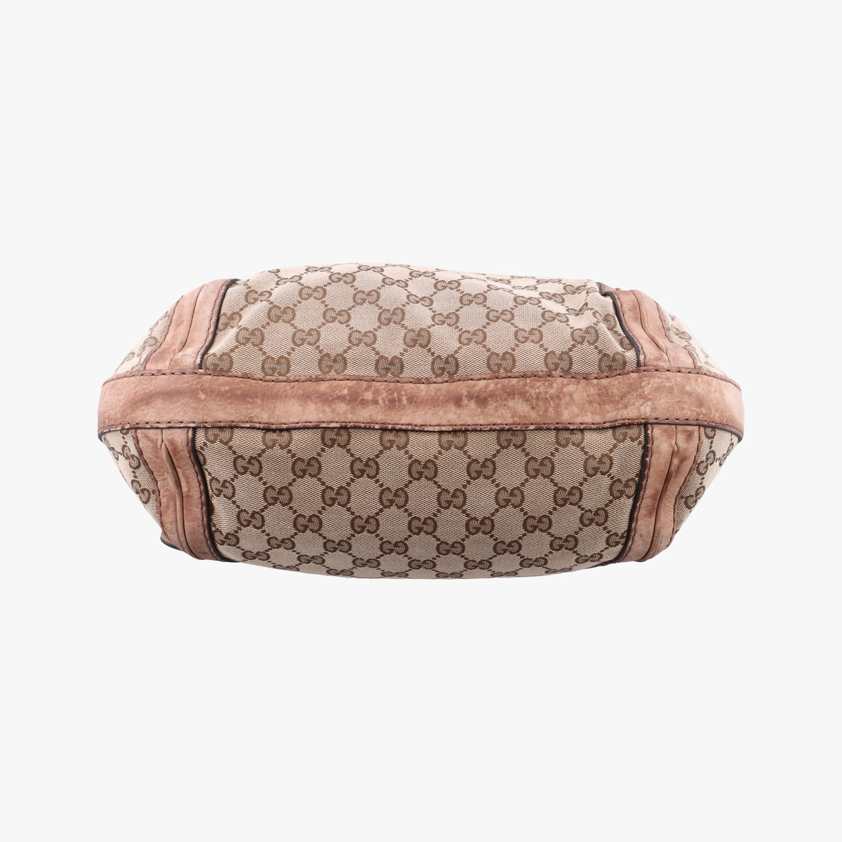 Pre-owned Gucci GG Running Beige Canvas × Suede 247185 shoulderbag | stylenewstar