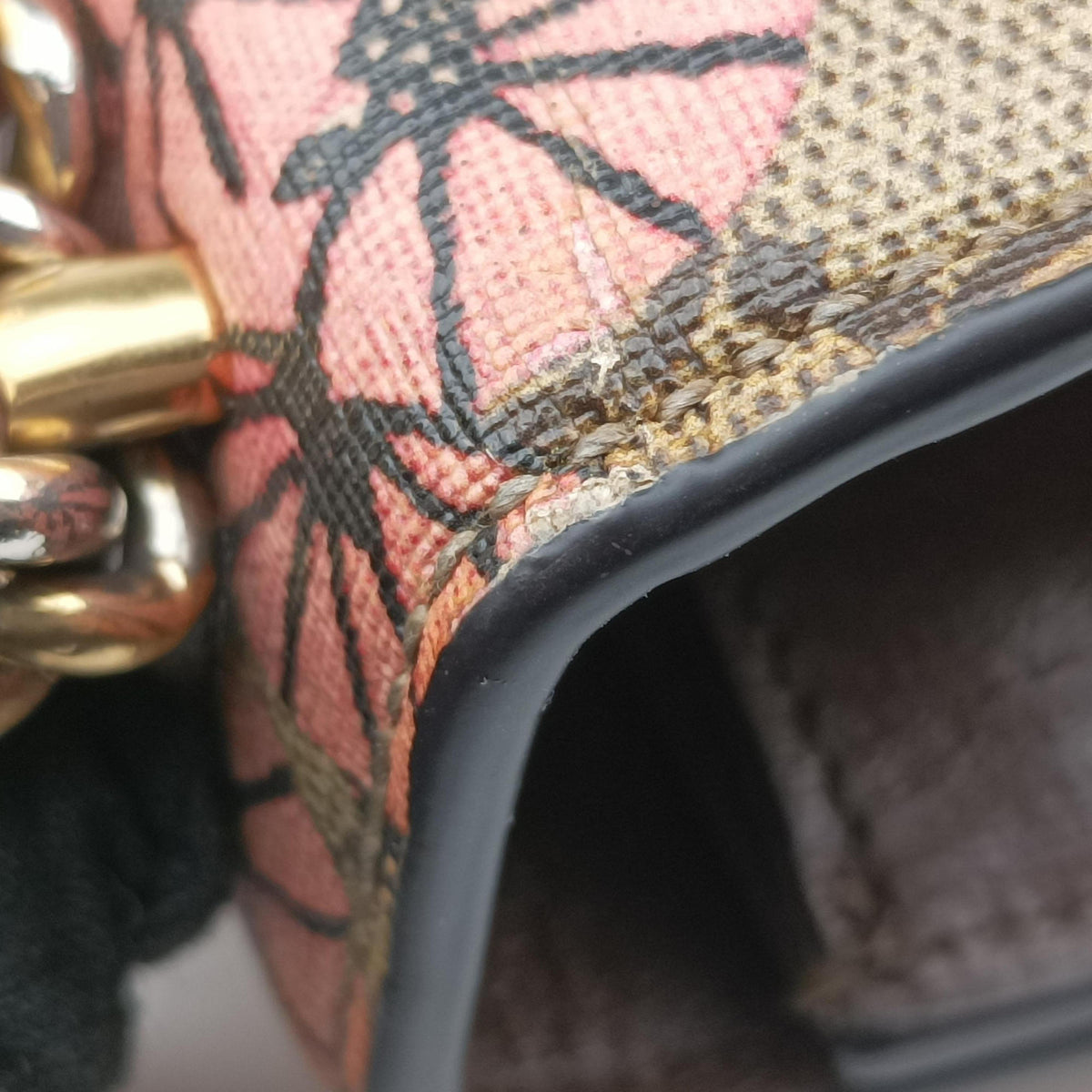 Pre-owned Gucci Padlock beige×Multicolour PVC coated canvas×Leather 409487 shoulderbag | stylenewstar