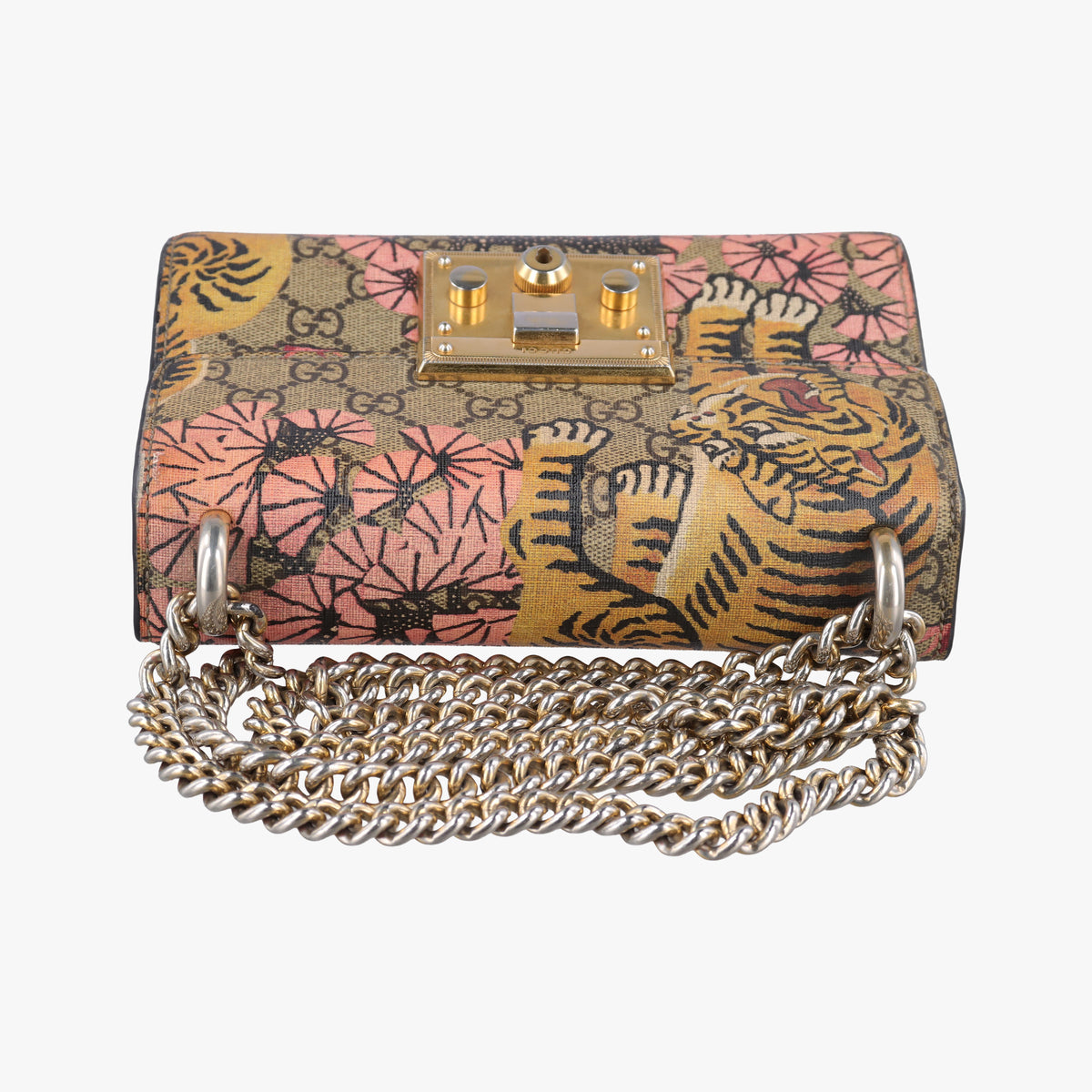 Pre-owned Gucci Padlock beige×Multicolour PVC coated canvas×Leather 409487 shoulderbag | stylenewstar