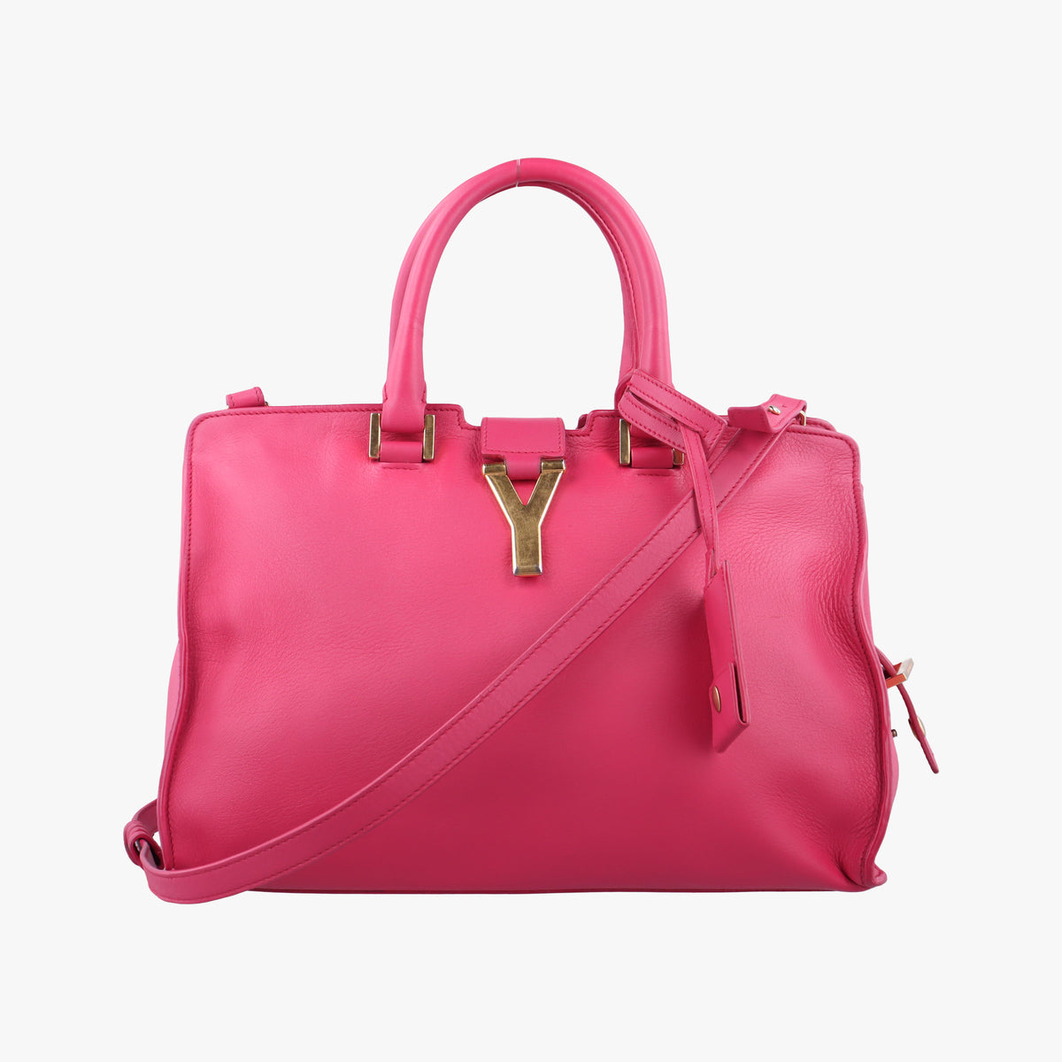 Pre-owned Yves Saint Laurent Y Ligne Petit Cabas Rose Leather 311210 shoulderbag | stylenewstar
