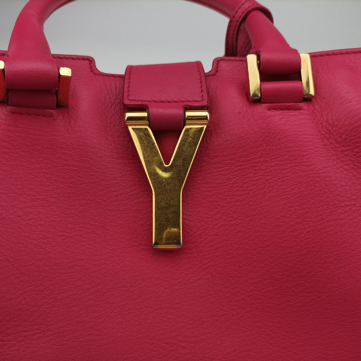 Pre-owned Yves Saint Laurent Y Ligne Petit Cabas Rose Leather 311210 shoulderbag | stylenewstar