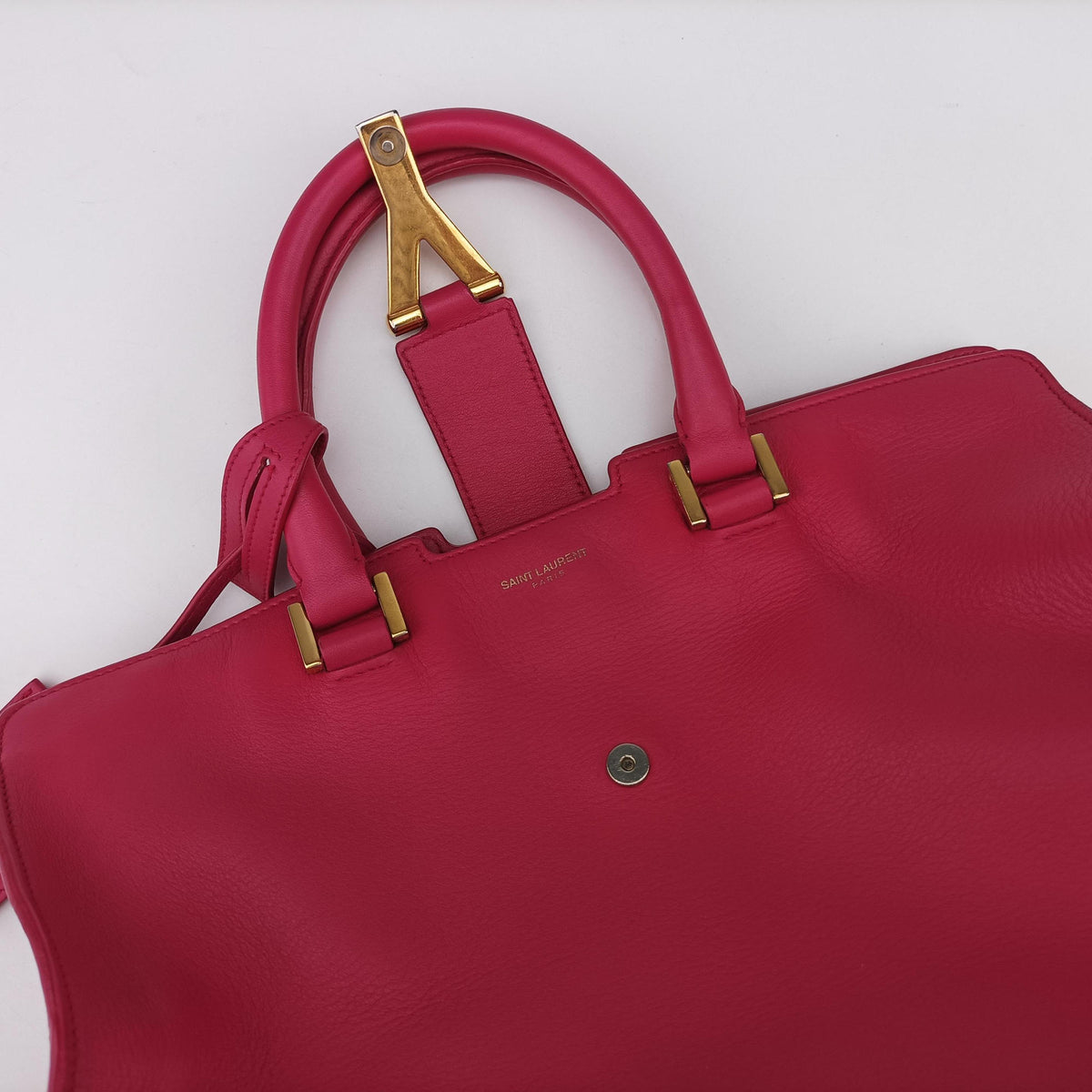 Pre-owned Yves Saint Laurent Y Ligne Petit Cabas Rose Leather 311210 shoulderbag | stylenewstar