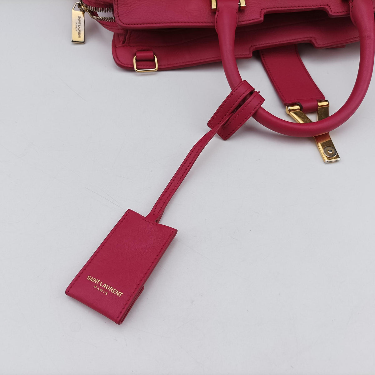 Pre-owned Yves Saint Laurent Y Ligne Petit Cabas Rose Leather 311210 shoulderbag | stylenewstar