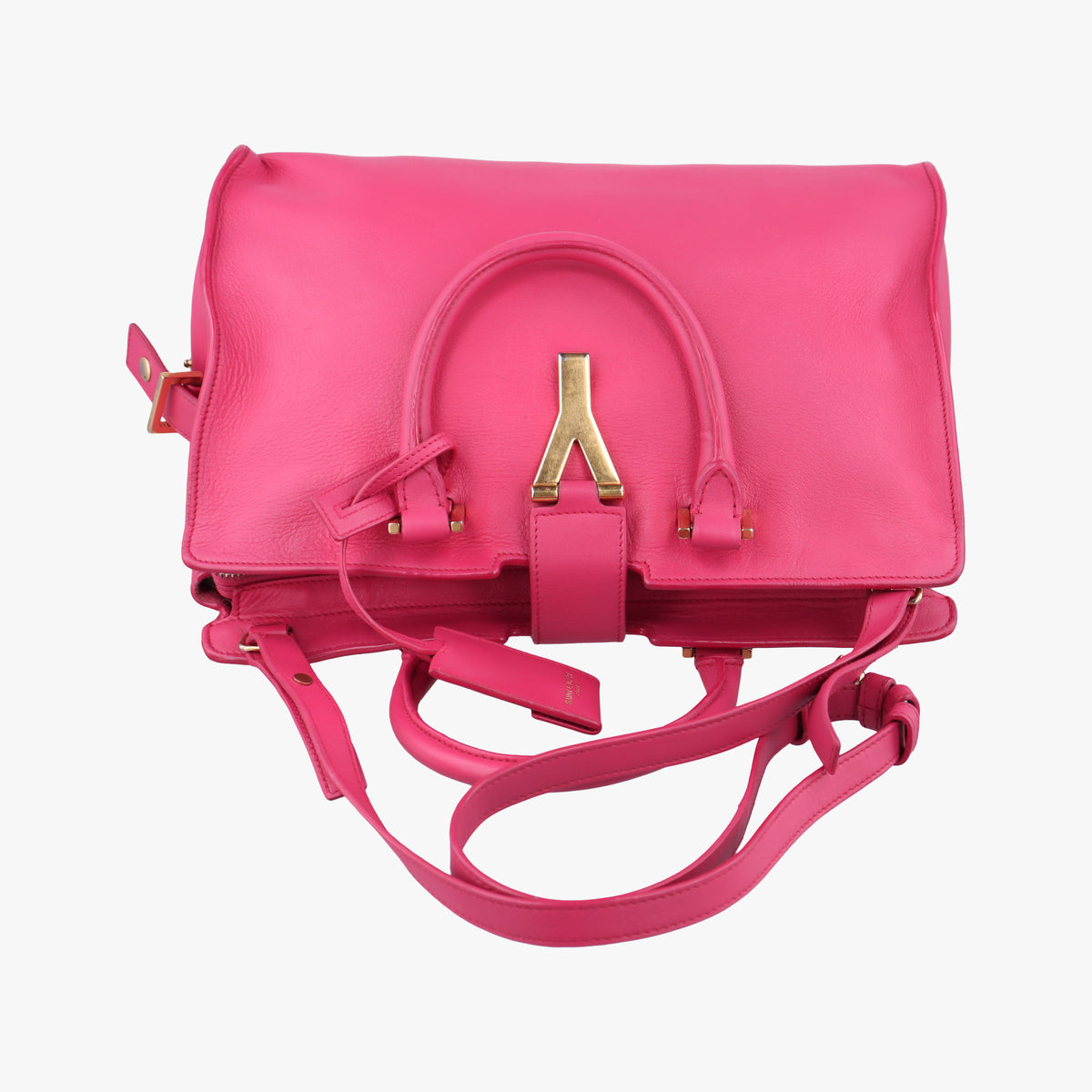 Pre-owned Yves Saint Laurent Y Ligne Petit Cabas Rose Leather 311210 shoulderbag | stylenewstar