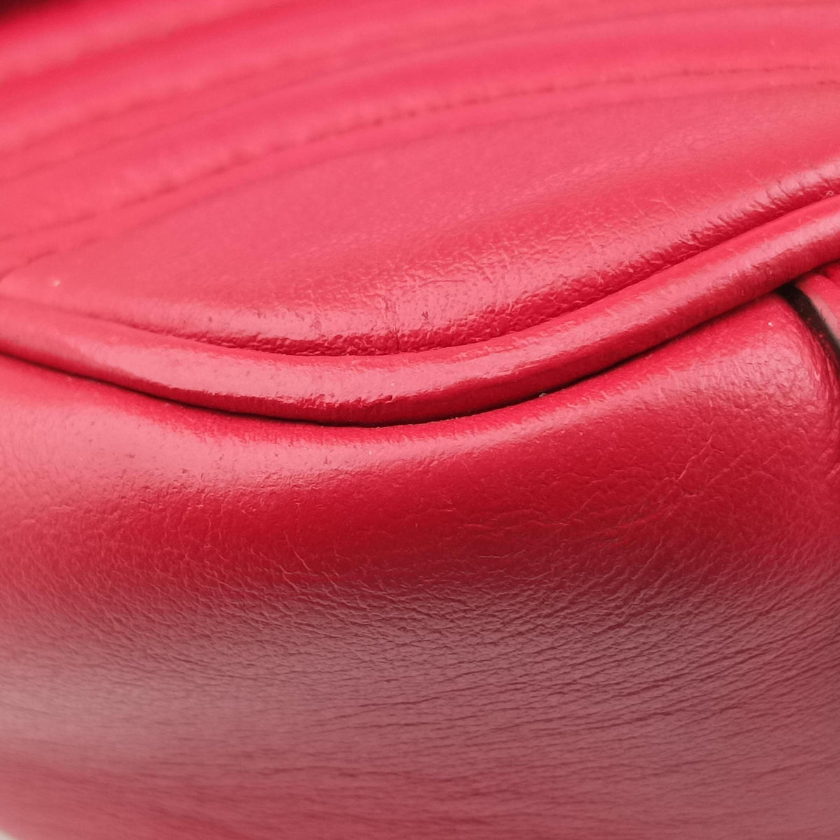 Pre-owned Gucci GG Marmont Red Leather 443497 shoulderbag | stylenewstar