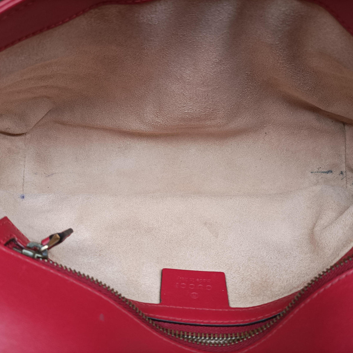 Pre-owned Gucci GG Marmont Red Leather 443497 shoulderbag | stylenewstar
