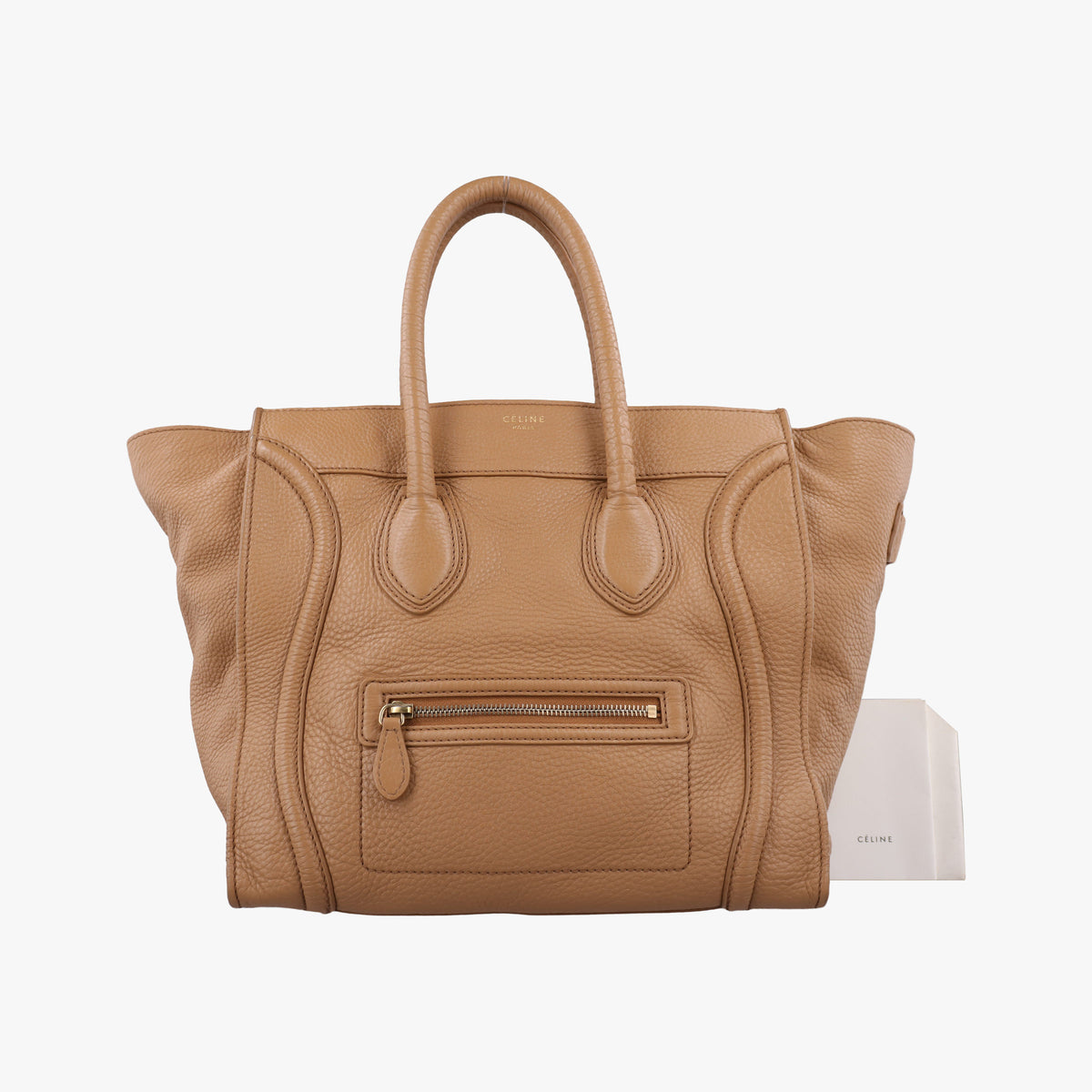 Secondhand Celine Luggage Mini Shopper Camel Leather  handbag | stylenewstar