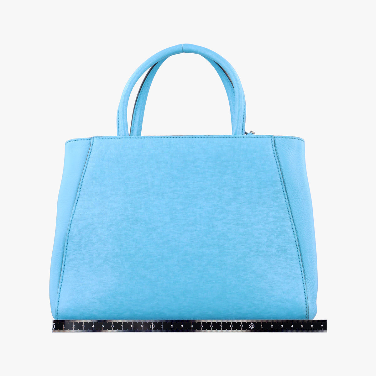 Pre-owned Fendi Petite 2 JOURS Blue Leather 8BH258 shoulderbag | stylenewstar